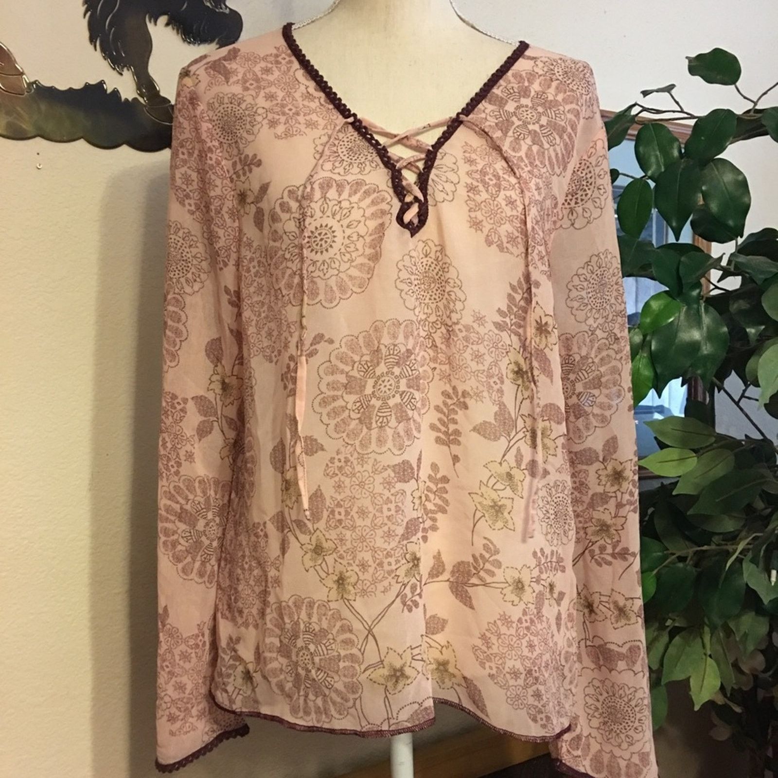 Other Just Class sheer tie bust tunic top sheer M Size M / US 6-8 / IT 42-44 - 1 Thumbnail