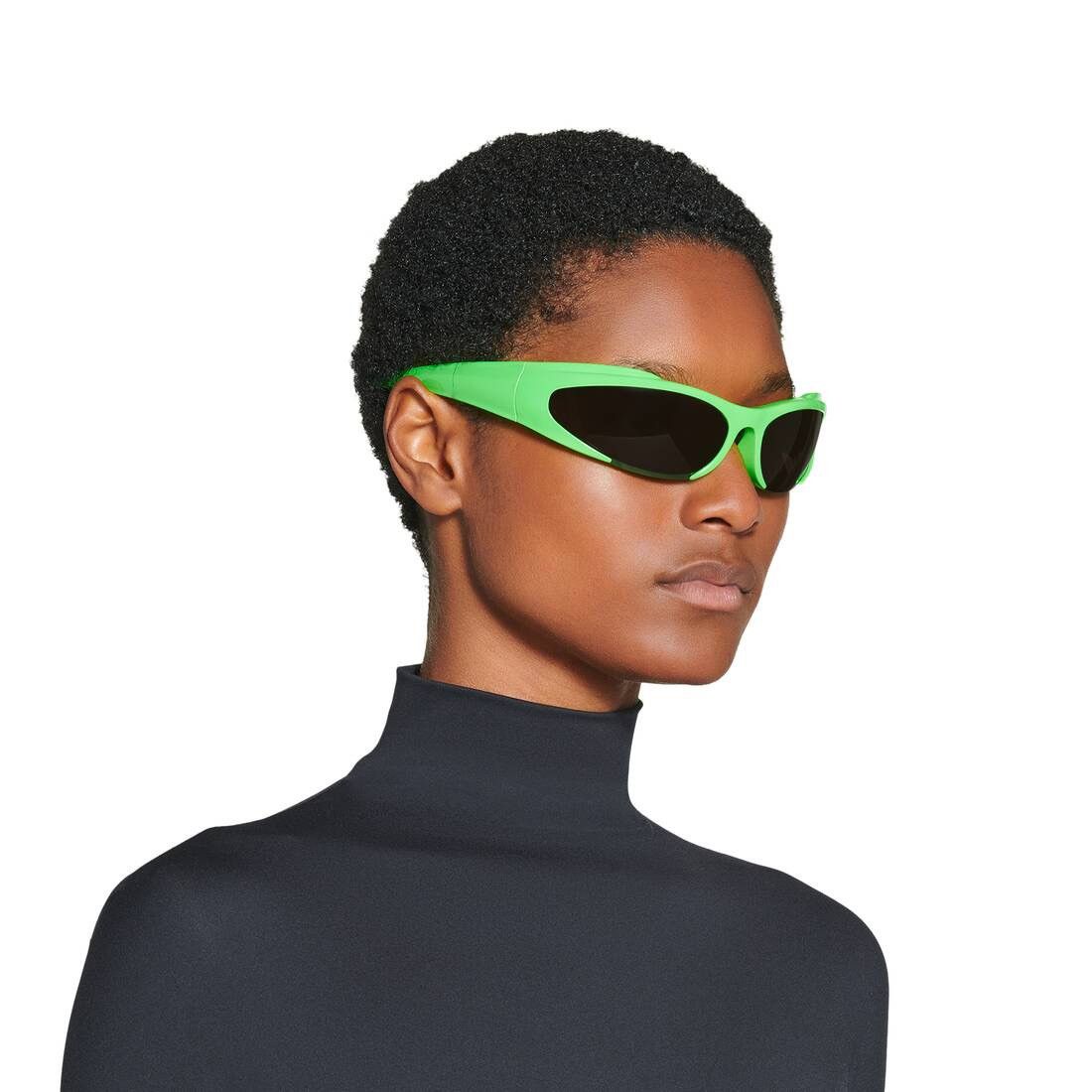 image of New Balenciaga Bb0253S 005 Oval Green Unisex Sunglasses, Women's