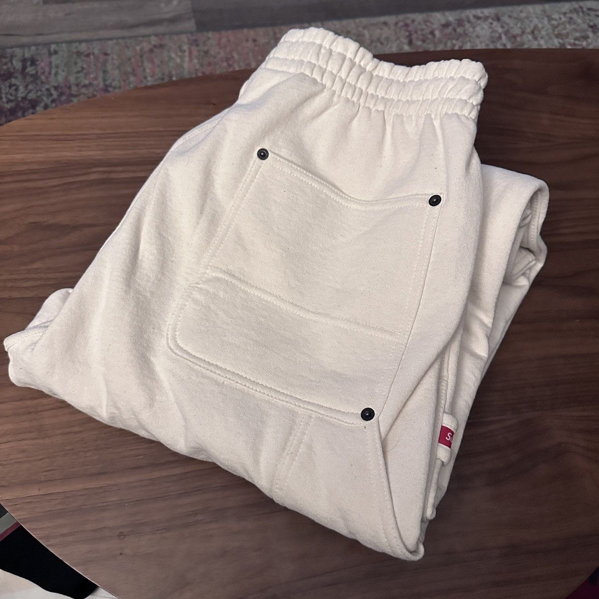 Image of Supreme Double Knee Painter Sweatpants in Natural, Men's (Size 36)