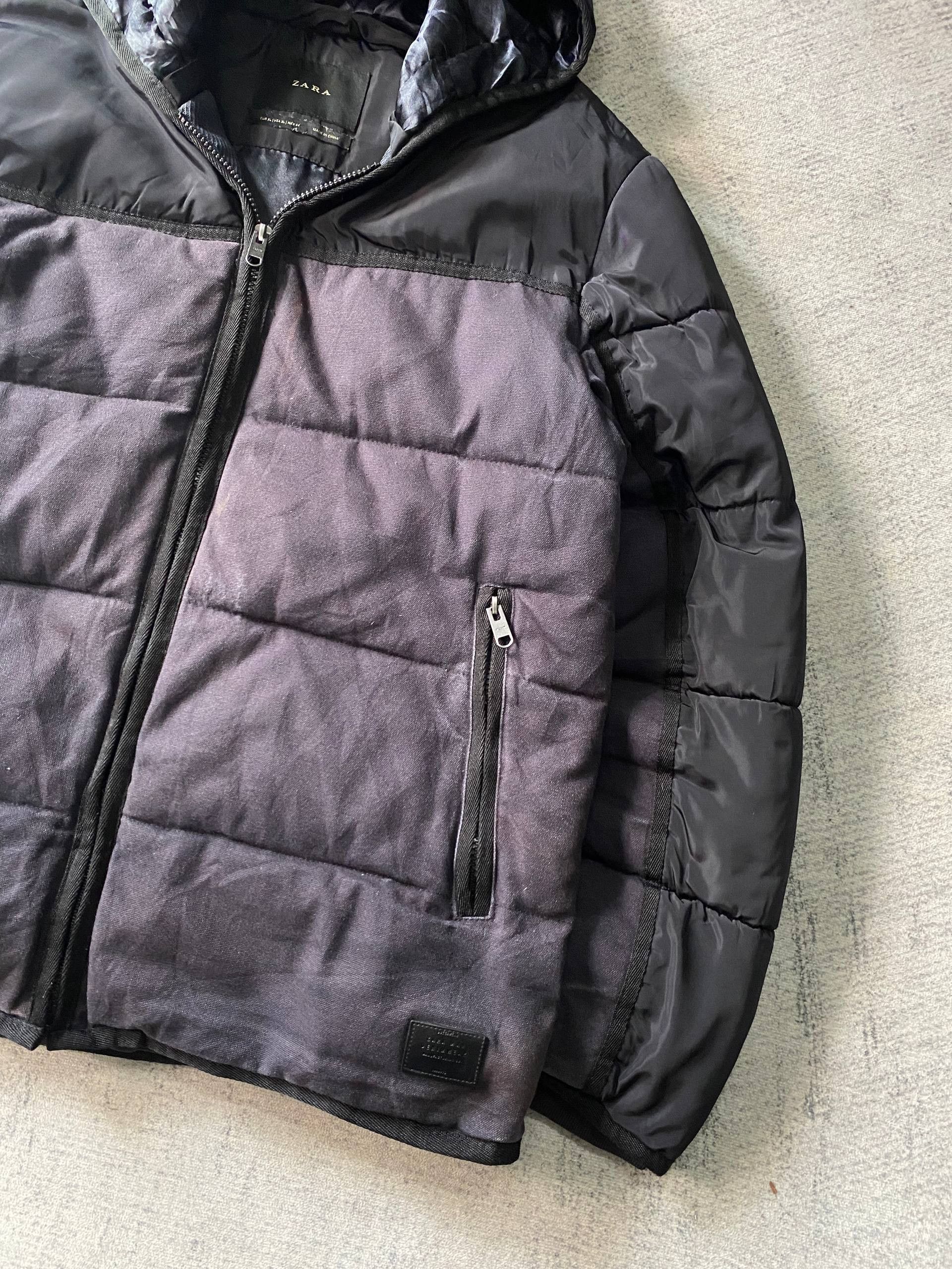 Zara Zara Man Denim Puffer Jacket Navy Black Size US XL / EU 56 / 4 - 2 Thumbnail