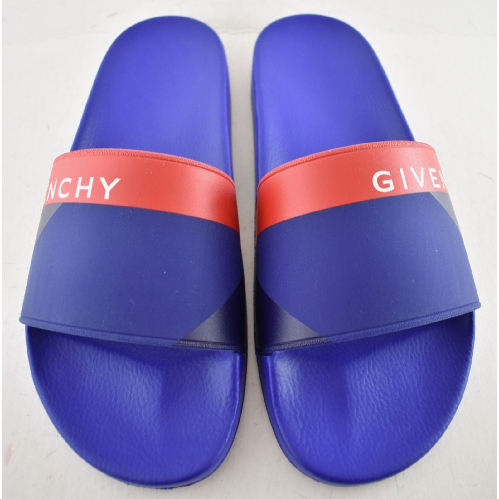 Givenchy Givenchy Blue Red White Logo Rubber Pool Slide Sandal 44 11 Size US 11 / EU 44 - 5 Thumbnail