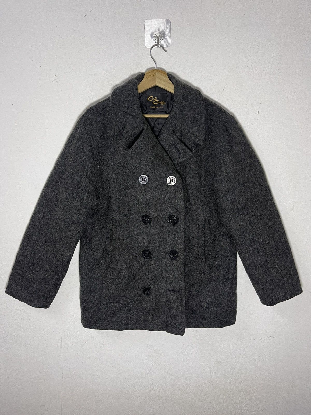 Vintage Vintage CAL CRAFT Double Breast Wool Coat Jacket Size US M / EU 48-50 / 2 - 1 Thumbnail