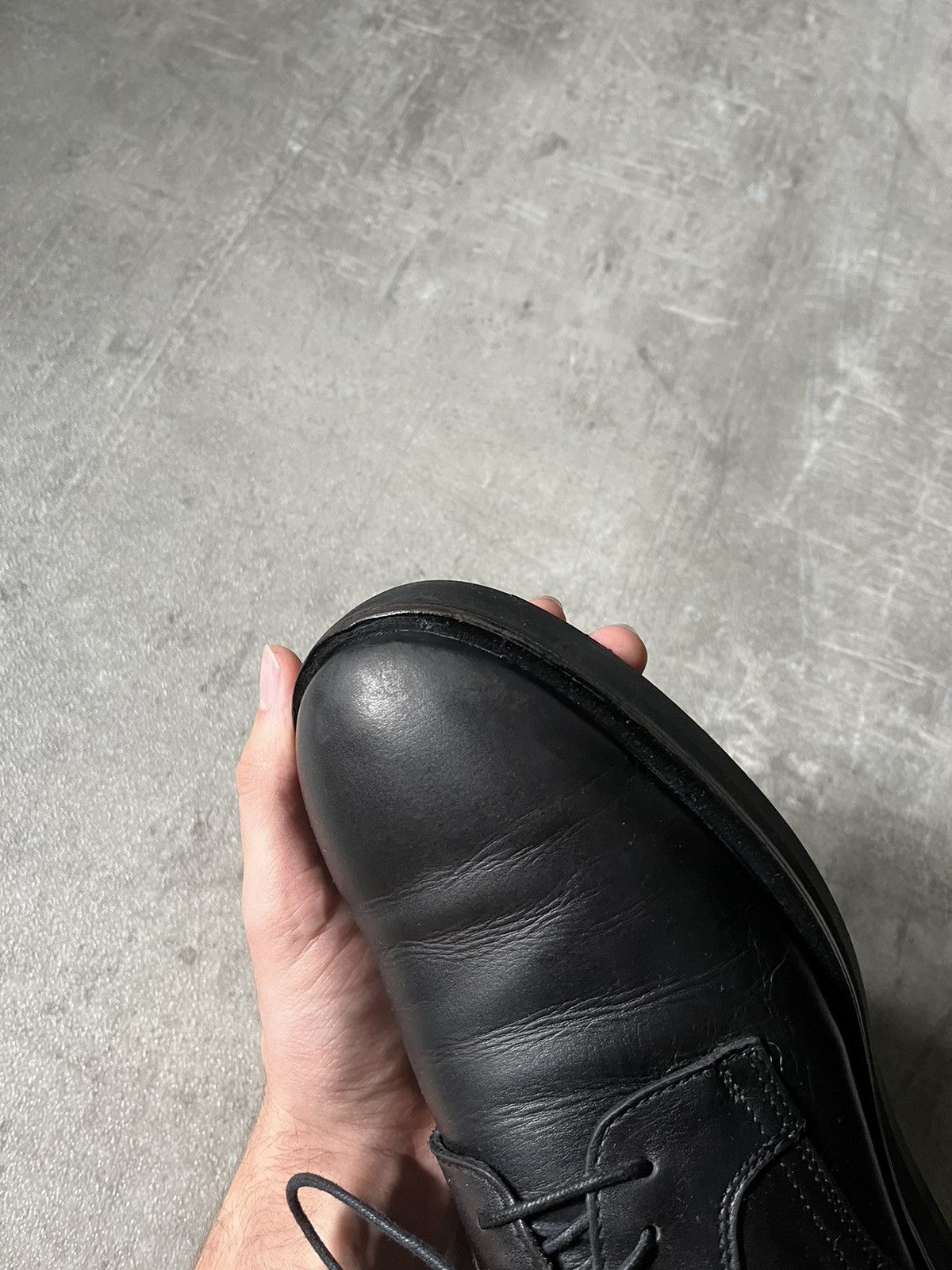 Yohji Yamamoto Yohji Yamamoto +NOIR black leather formal shoes Size US 8 / EU 41 - 6 Thumbnail