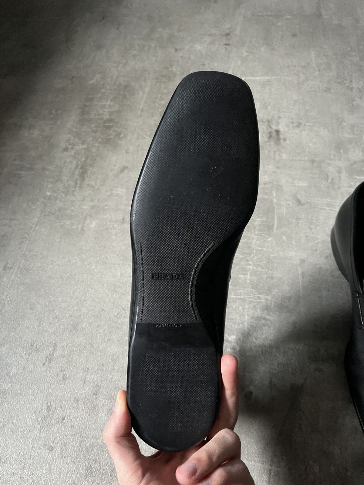 Prada Prada black logo leather loafers rare Size US 10.5 / EU 43-44 - 11 Thumbnail