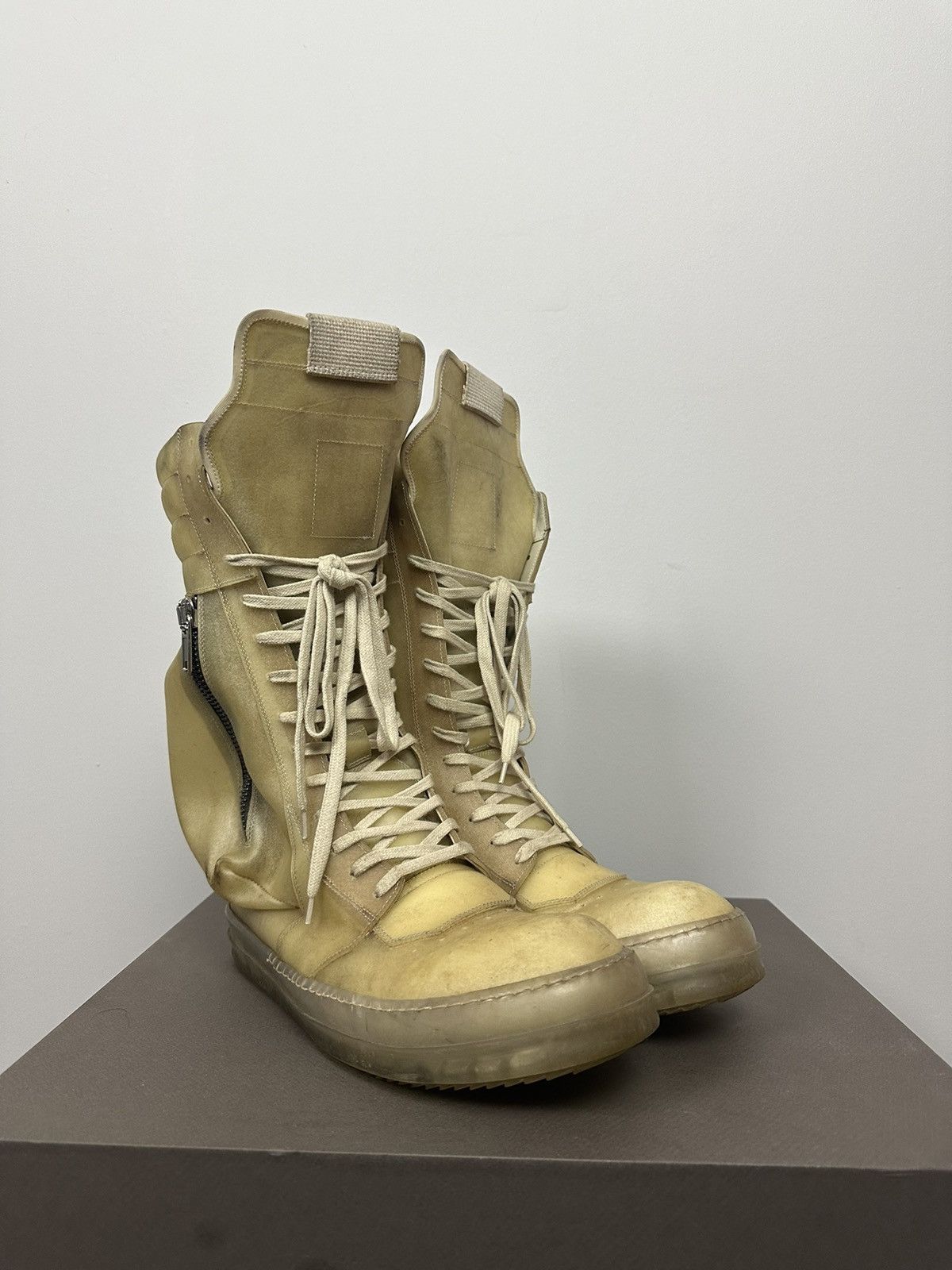 Rick Owens SS23 ‘EDFU’ Apparation Leather Cargobasket Sneaker Size US 10 / EU 43 - 7 Thumbnail
