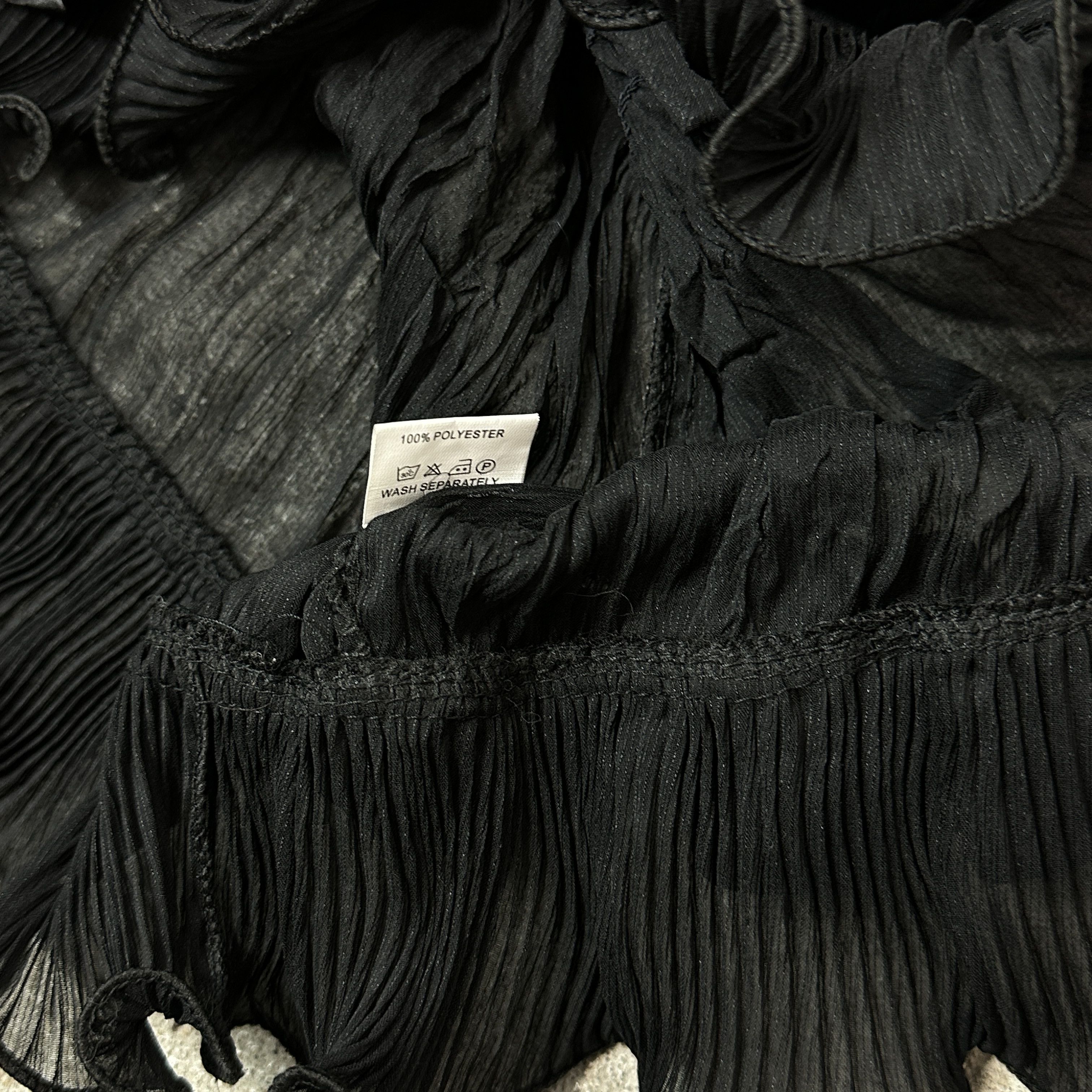 Vintage Vintage Pleated Sheer Gothic Romantic Shirt 00s Size S / US 4 / IT 40 - 4 Thumbnail
