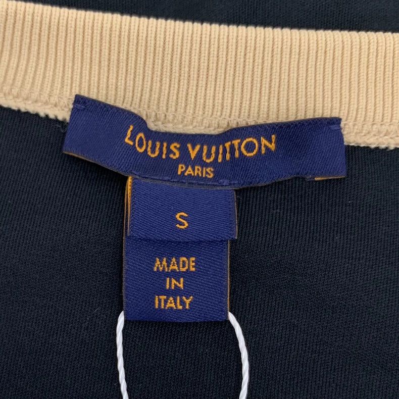 Louis Vuitton Louis Vuitton Black logo monogrammed cotton crewneck dress Size S / US 4 / IT 40 - 6 Thumbnail