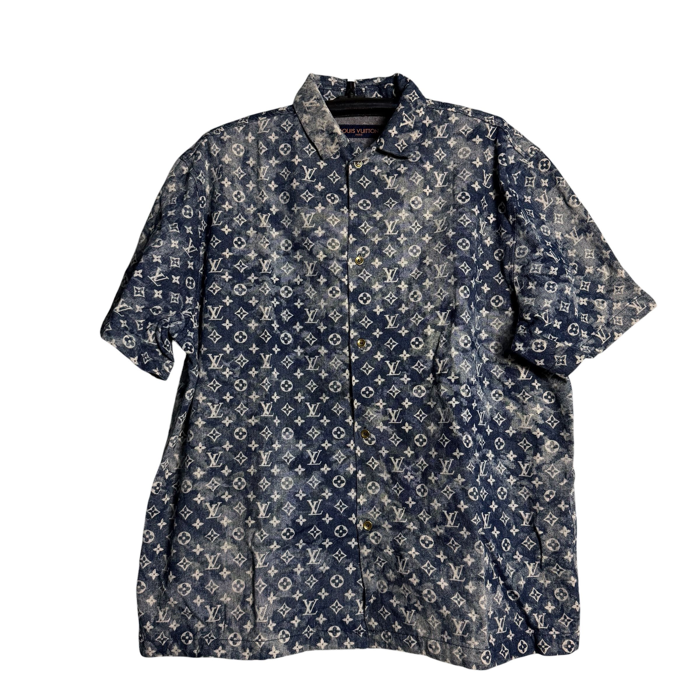 Louis Vuitton 🔥RARE🔥Louis Vuitton LV Bandana Denim OVP Button Up Shirt Size US XL / EU 56 / 4 - 1 Thumbnail