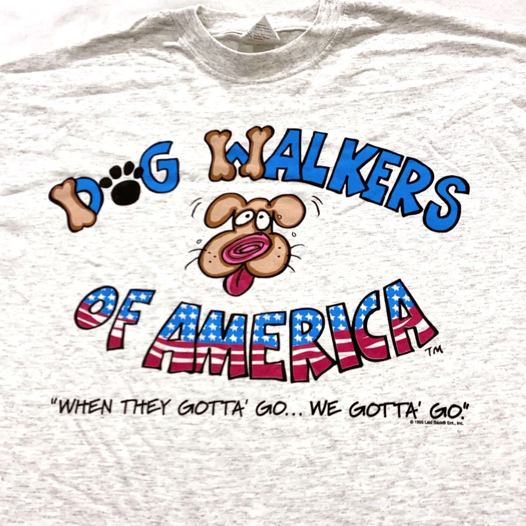 Vintage VINTAGE DOG WALKERS OF AMERICA T-Shirt XL gray 80s 90s Men Cartoon Crew Neck Short Sleeve Single Stitch Size US XL / EU 56 / 4 - 2 Thumbnail