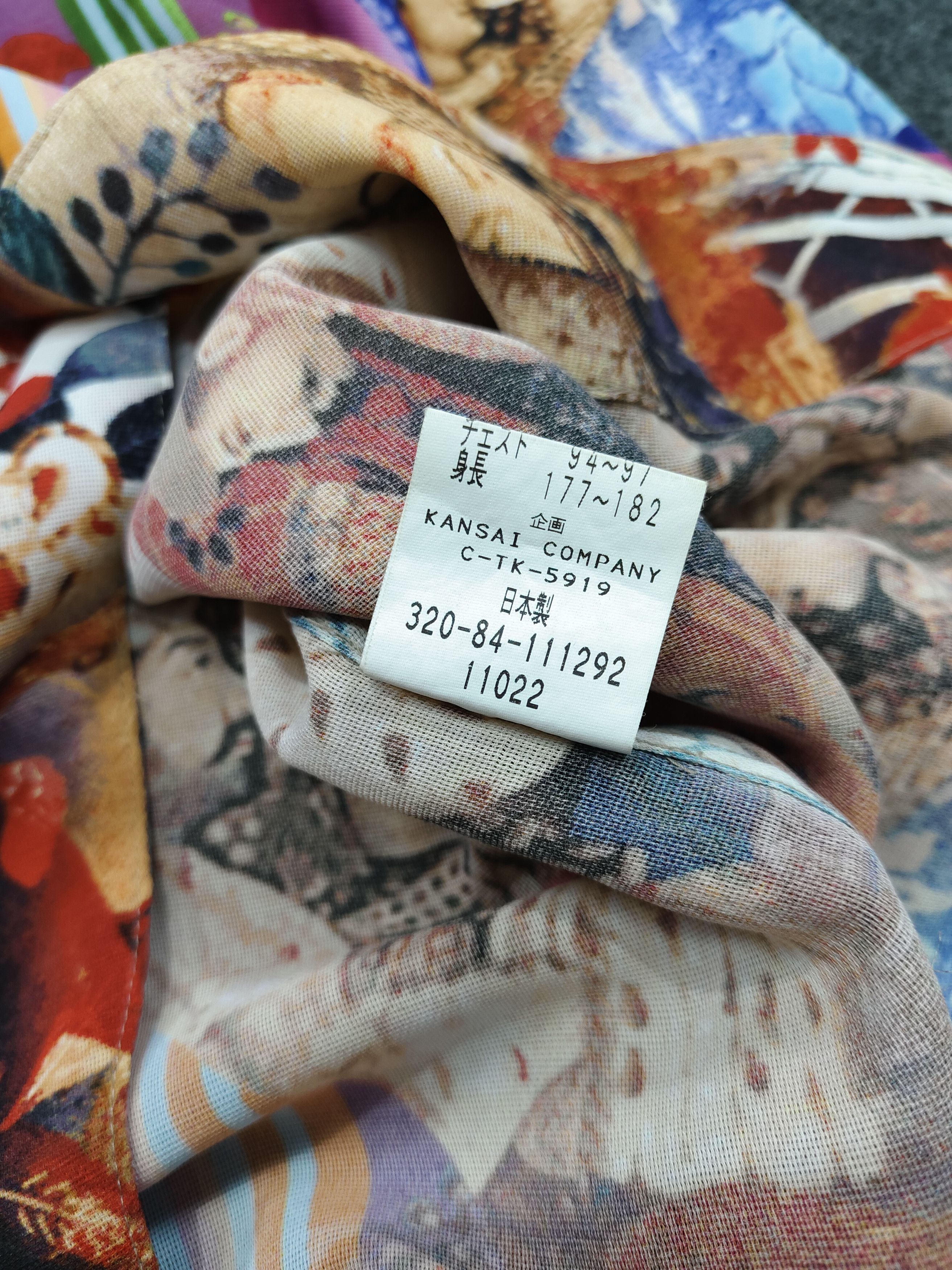 Kansai Yamamoto ARCHIVE📕80s Kansai AOP Historical Portrait Mosaic Art Jacke Size US L / EU 52-54 / 3 - 8 Thumbnail