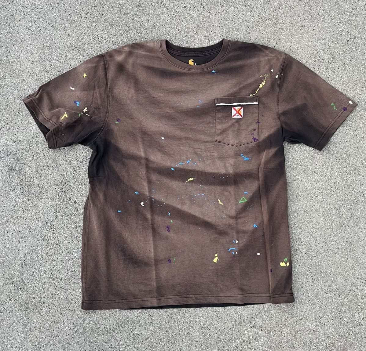 Carhartt Custom Carhartt T-Shirt Sun Fade Thrashed Distressed Pocket Size US L / EU 52-54 / 3 - 6 Thumbnail