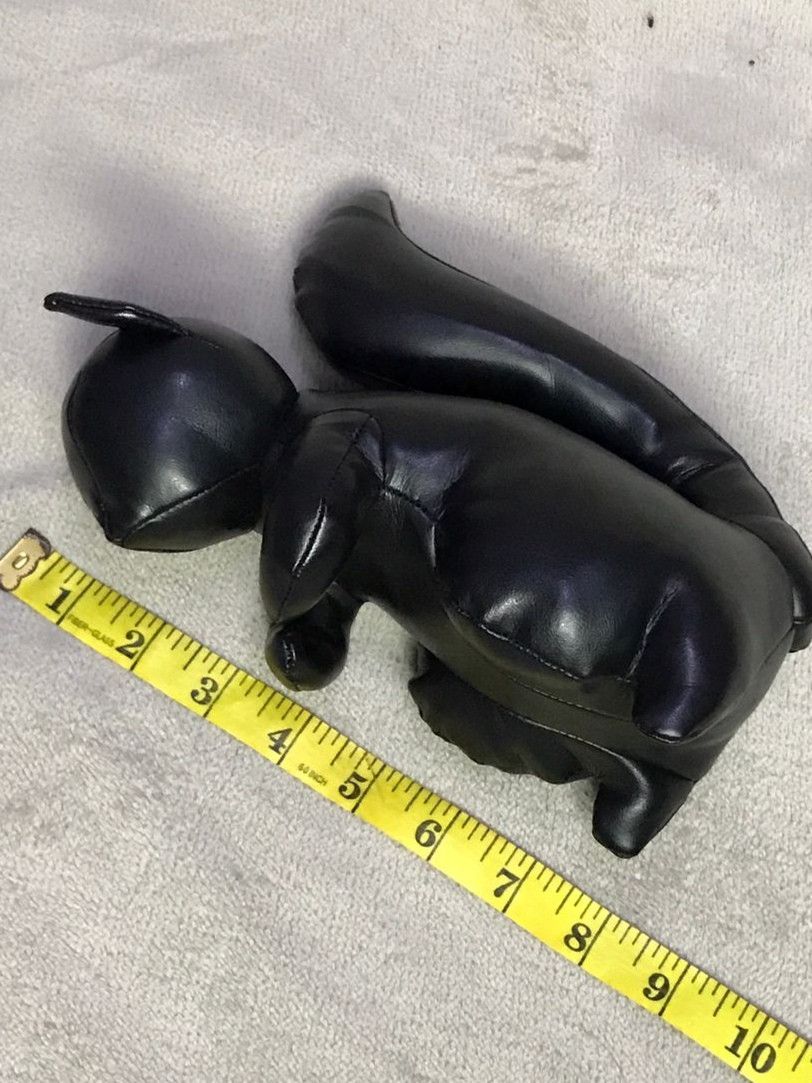 Japanese Brand Rare Black Squirrel Faux Leather Soft Toy Size ONE SIZE - 4 Thumbnail