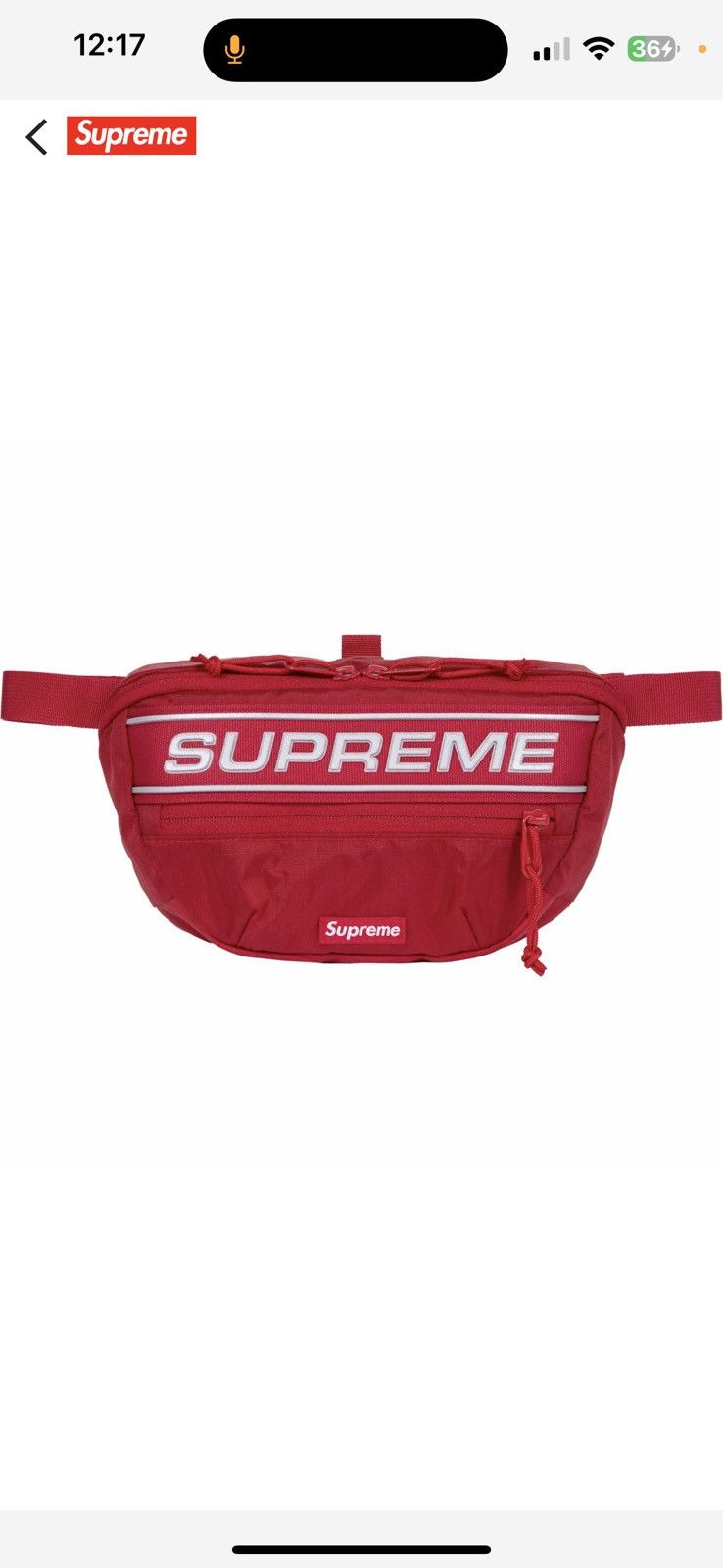 SUPREME RED WAIST BAG FW23