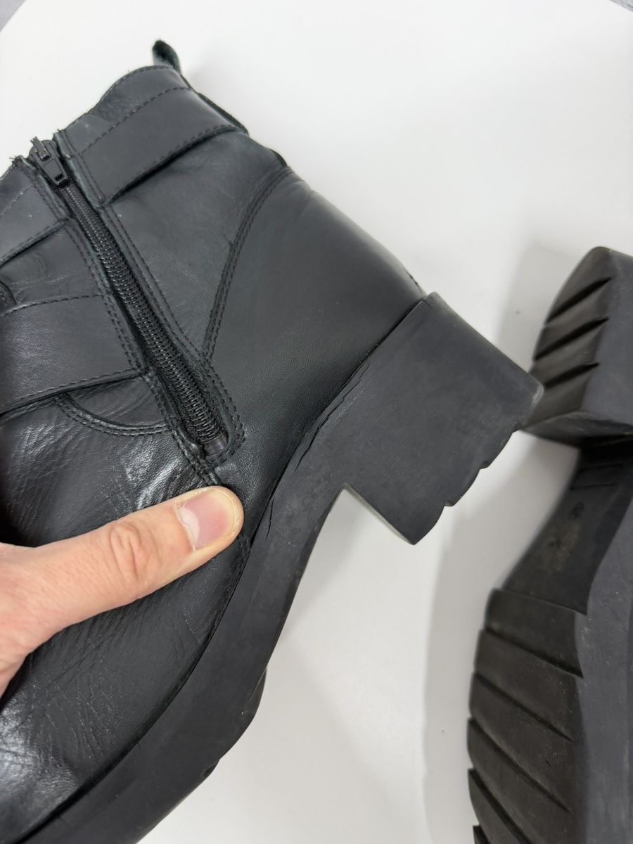 Vintage Vintage Italian AS 98 Rick Owens Style Leather Biker Boots Size US 6.5 / EU 39-40 - 11 Thumbnail