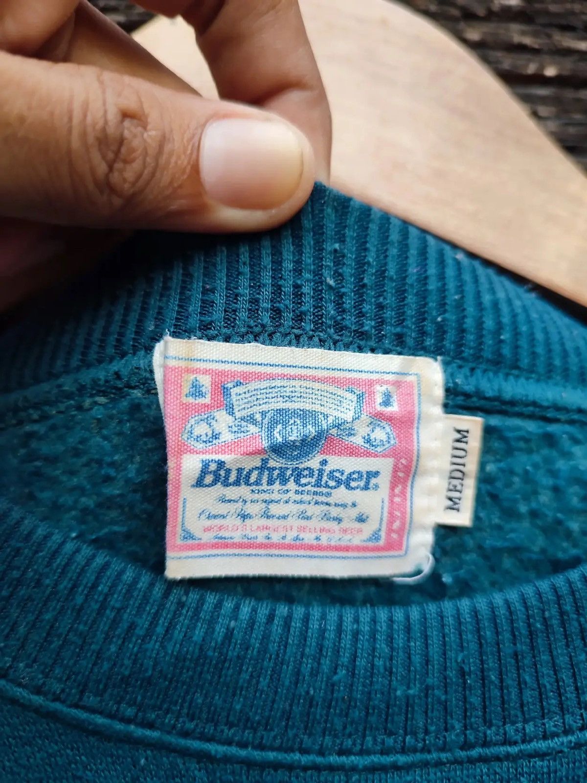 Budweiser Vintage Budweiser Logo Crewneck Sweatshirt (Teal) Size US M / EU 48-50 / 2 - 9 Thumbnail