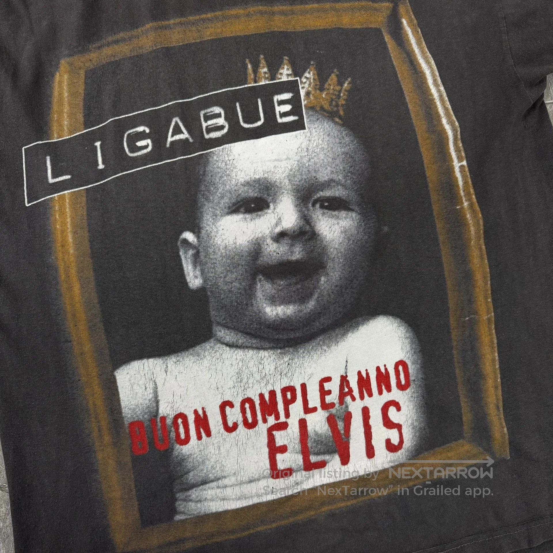 Vintage Vintage 90s Ligabue Faded Rock Tee. Size US M / EU 48-50 / 2 - 5 Thumbnail