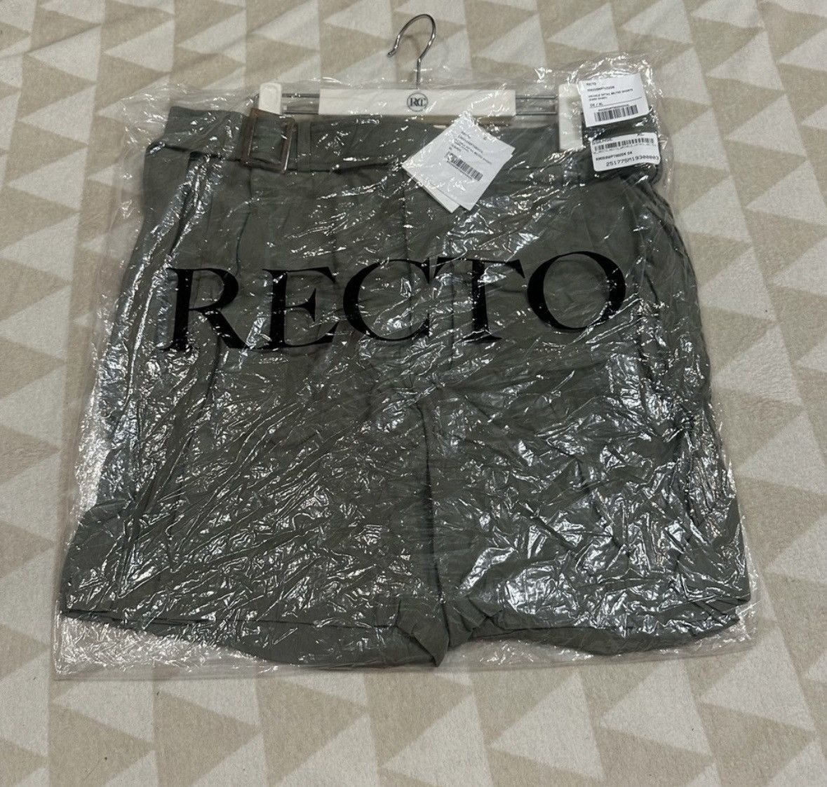 RECTO RECTO Khaki Wrinkle Detail Belted Shorts Size US 38 / EU 54 - 5 Thumbnail