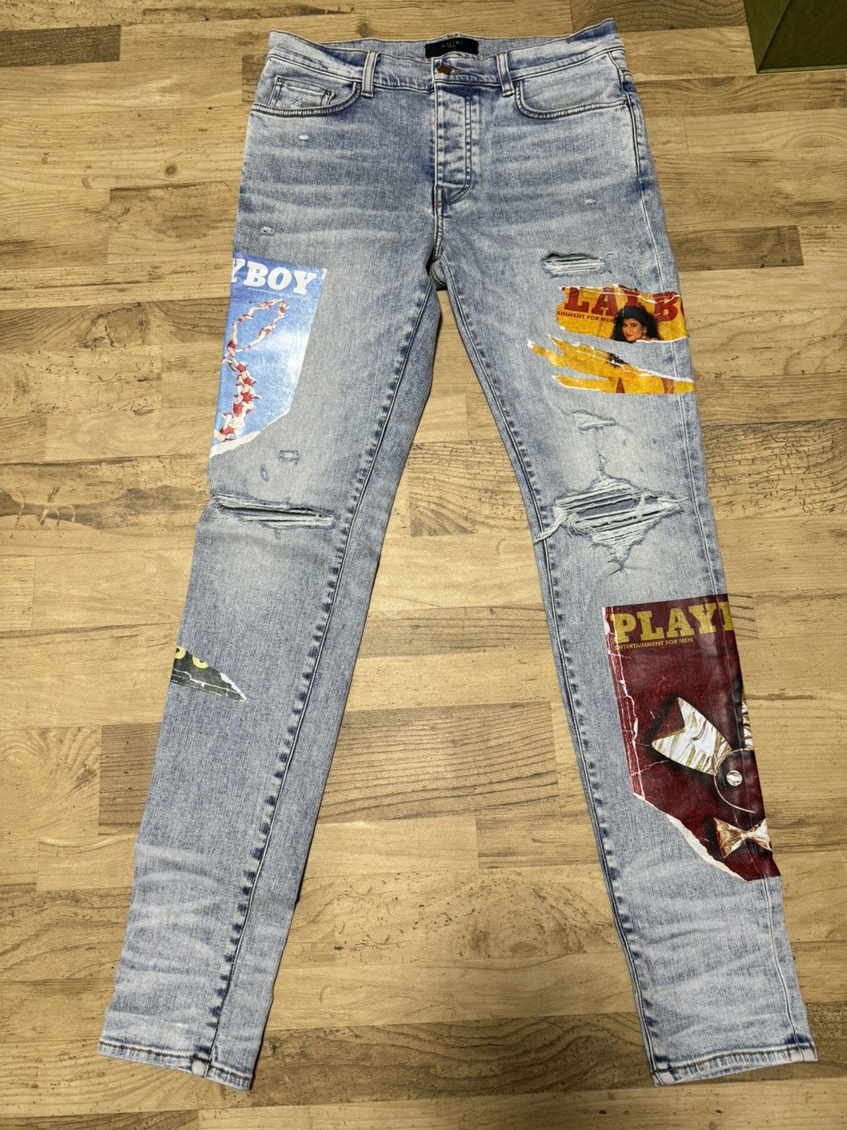 AMIRI playboyコラボ デニム ジーンズ AMIRI Denim Playboy Magazine Skinny Jeans Blue メンズ - SS23