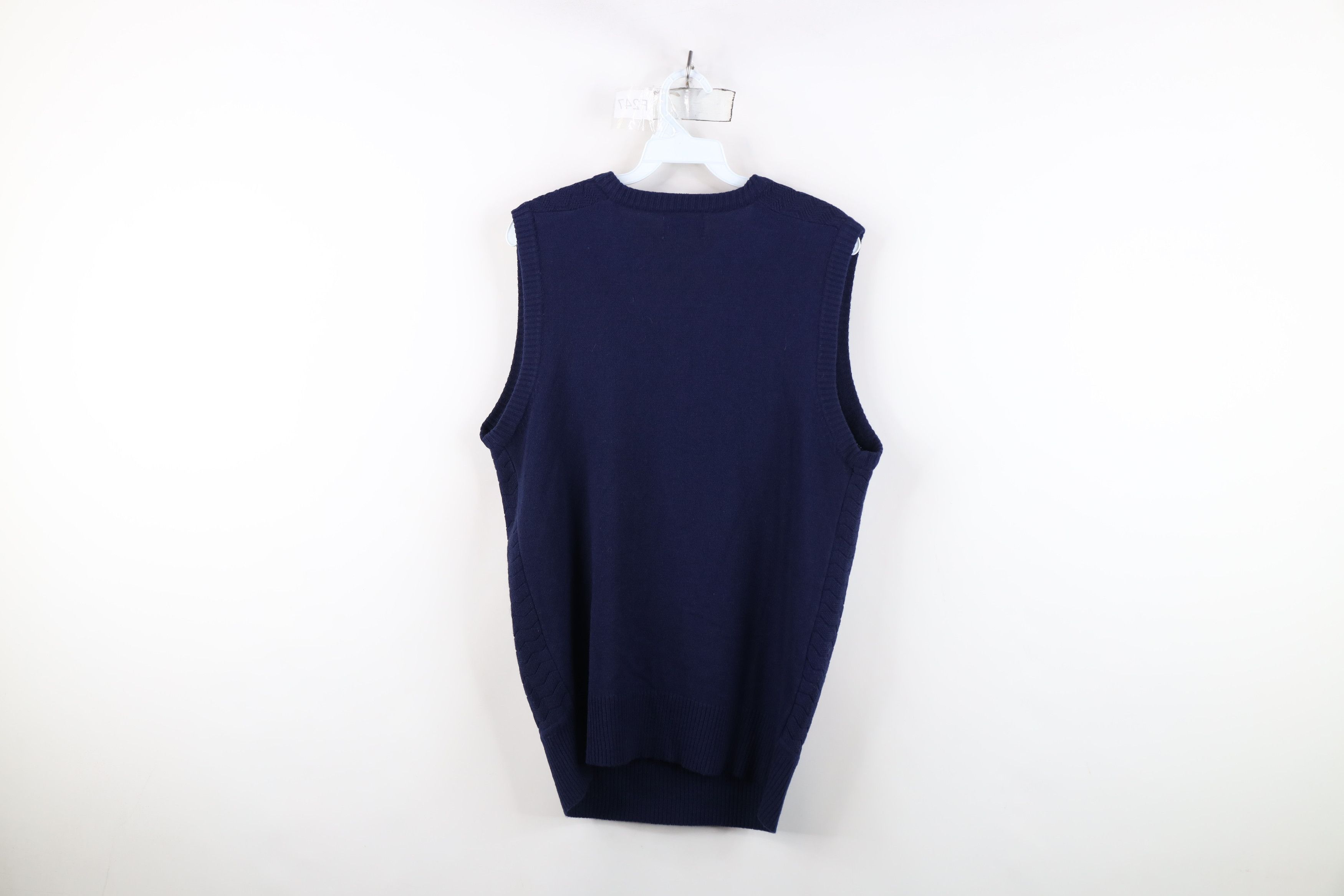 Vintage Vintage 70s Streetwear Zig Zag Wavy Knit Sweater Vest Blue Size L / US 10 / IT 46 - 7 Thumbnail