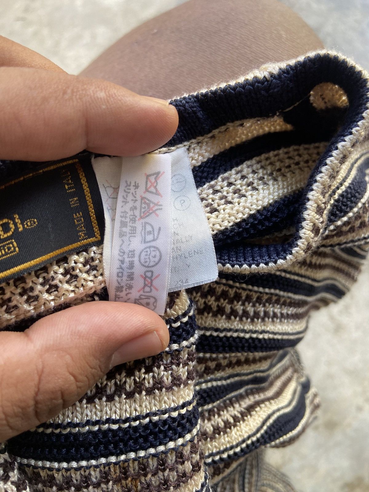 Fendi Archive SS98 Fendi ‘Maglia Striped’ Essential Line Knit Tee Size US L / EU 52-54 / 3 - 7 Thumbnail