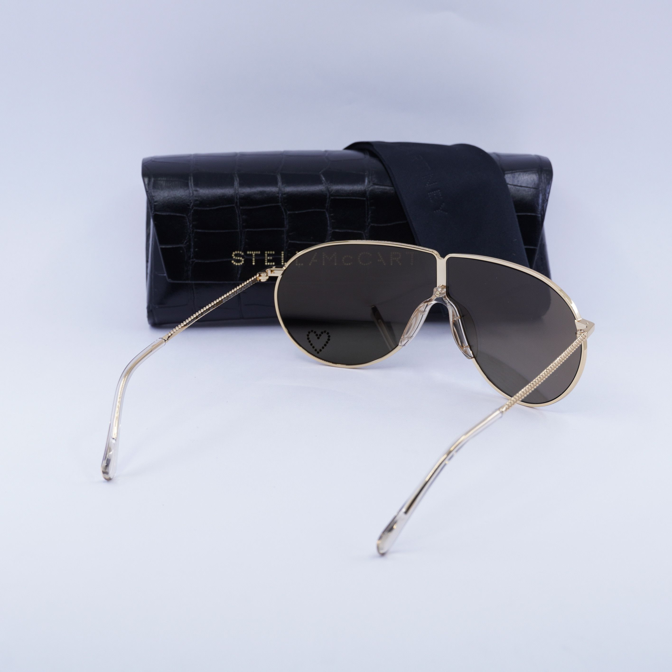 Stella McCartney Stella McCartney SC40064I 30C Sunglasses Gold Shield Frame Size ONE SIZE - 10 Thumbnail