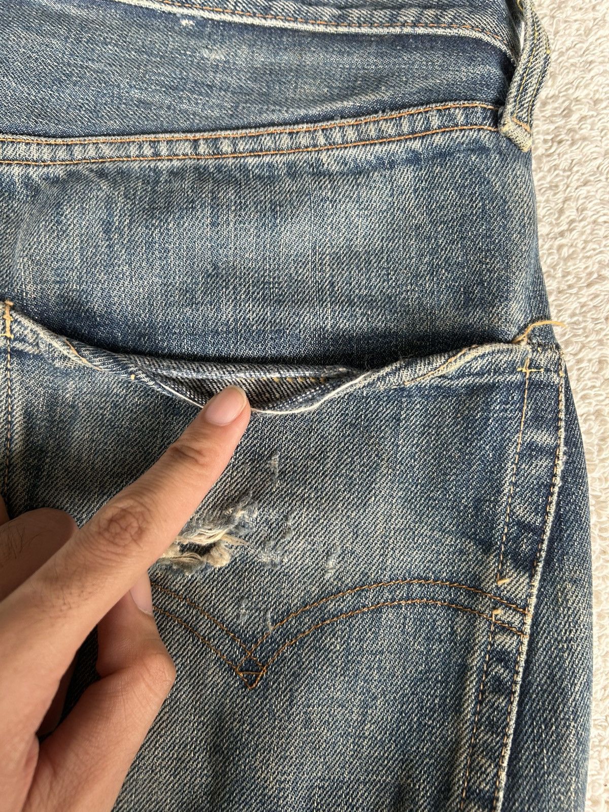 Levi's × Vintage Vtg 50-60s Levis Big E Single Button6 Selvedge Distressed Size US 36 / EU 52 - 12 Thumbnail