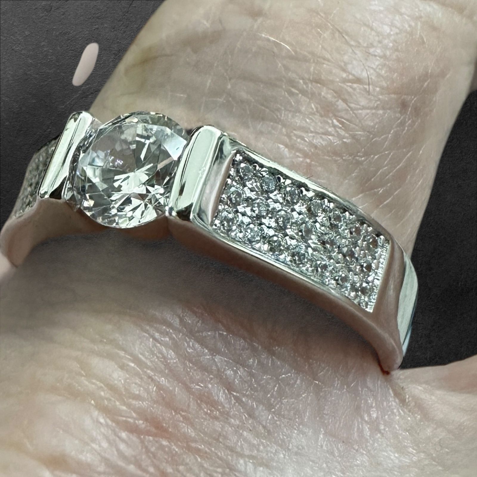 The Unbranded Brand Sterling Silver Clear Round Engagement Ring 6,7,8 Size ONE SIZE - 11 Thumbnail
