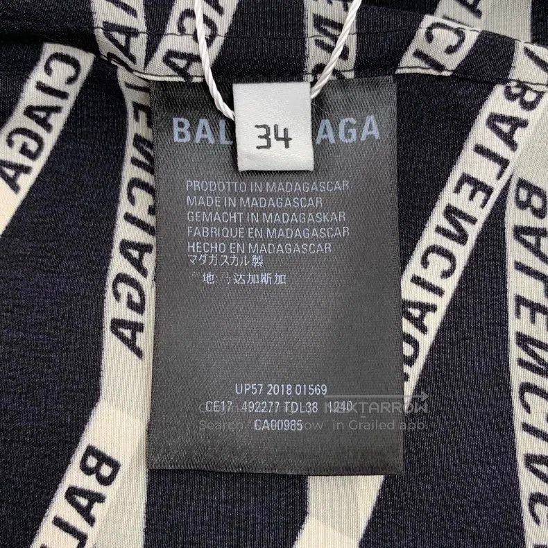 Balenciaga Balenciaga Black Logo Silk Long Sleeve Shirt. Size US XXS / EU 40 - 6 Thumbnail