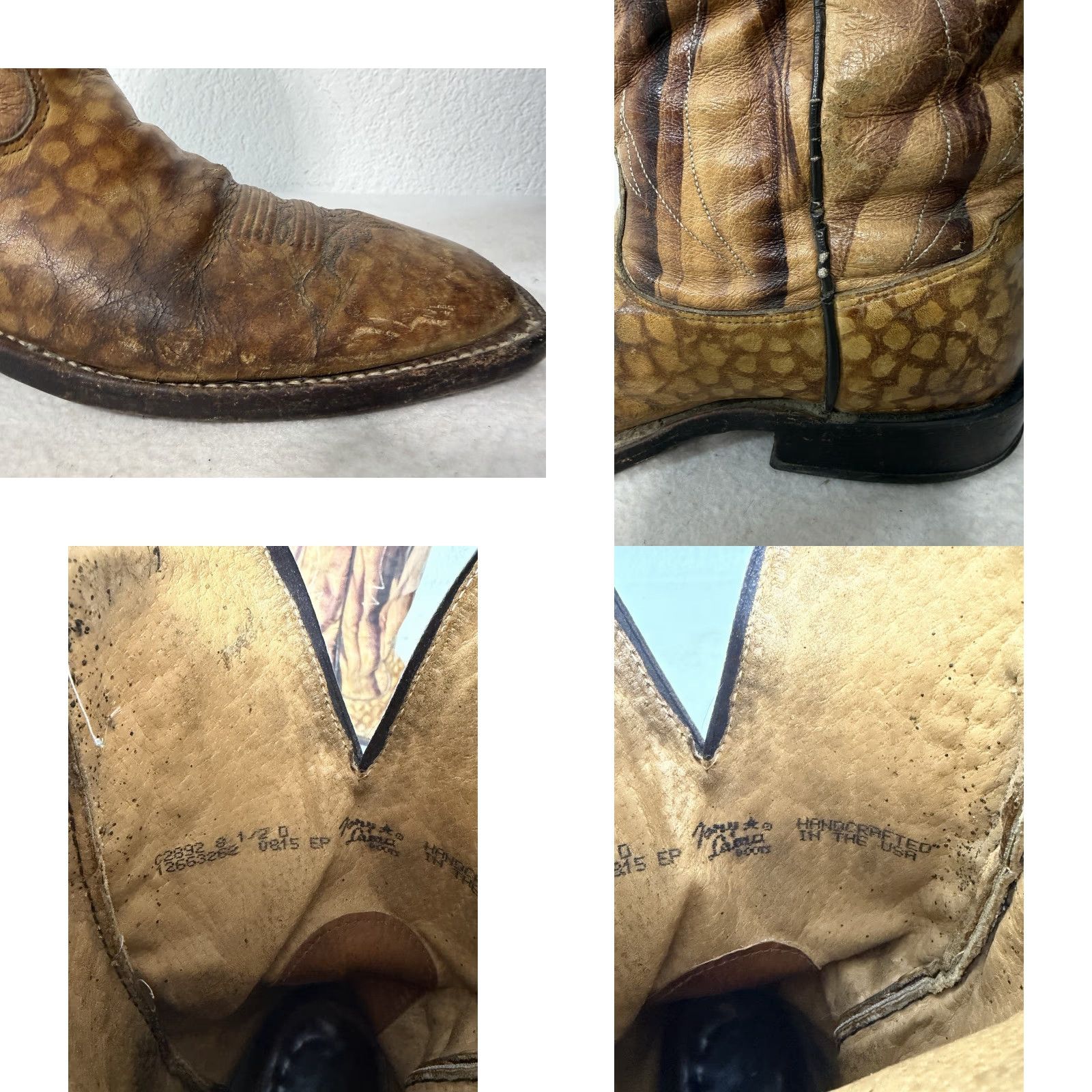 Tony Lama VTG Tony Lama Brown Western Cowboy Boots Men’s 8.5 D Brown Leather Exotic Print Boots Size US 9 / EU 42 - 9 Thumbnail