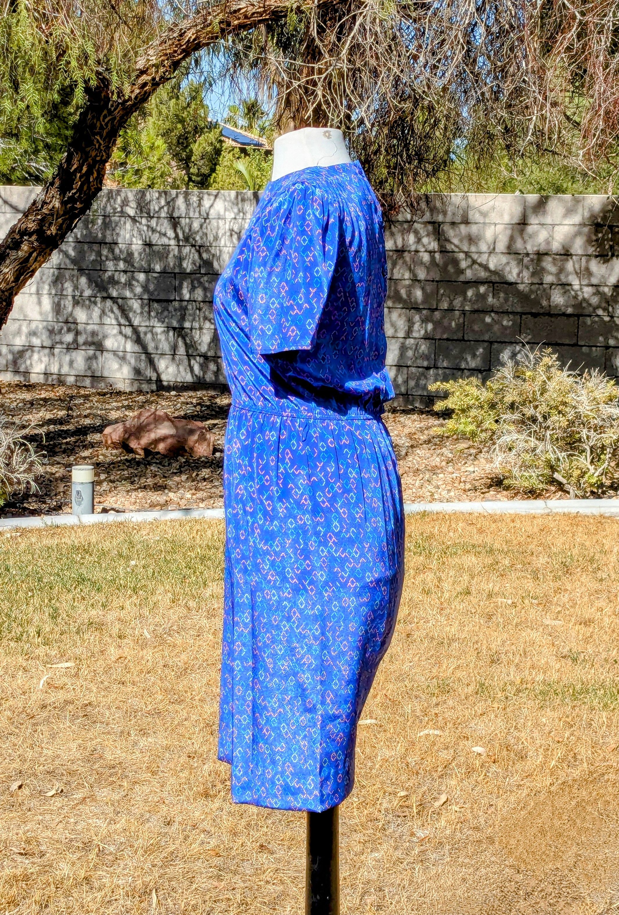 Designer 1980 Shimmer VTG Blouson Maxi Petites for Maggy Dress Size S / US 4 / IT 40 - 2 Thumbnail