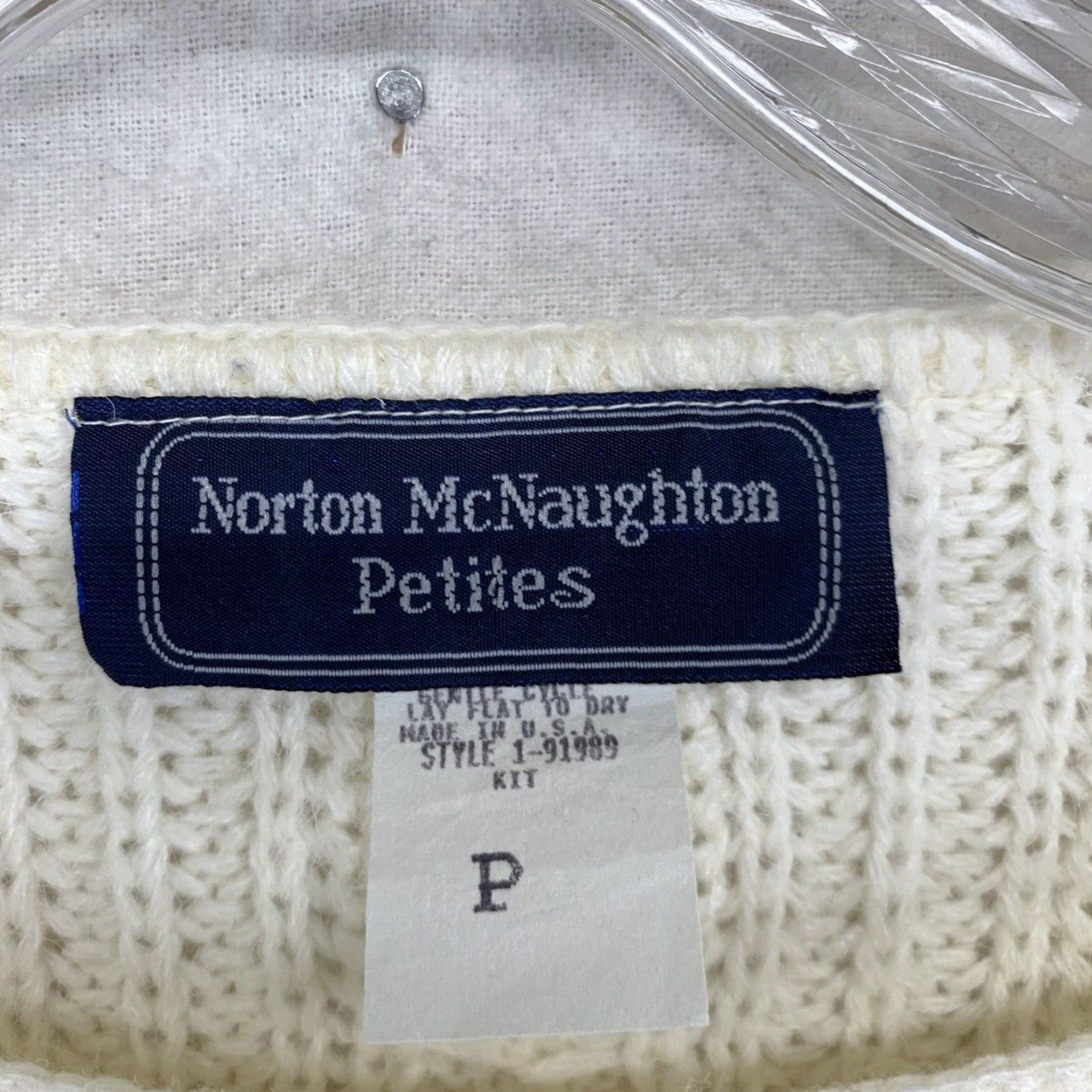 Vintage VINTAGE Norton McNaughton Women’s Sweater Cable Knit Pullover S White Casual 80s 90s USA Size S / US 4 / IT 40 - 6 Thumbnail