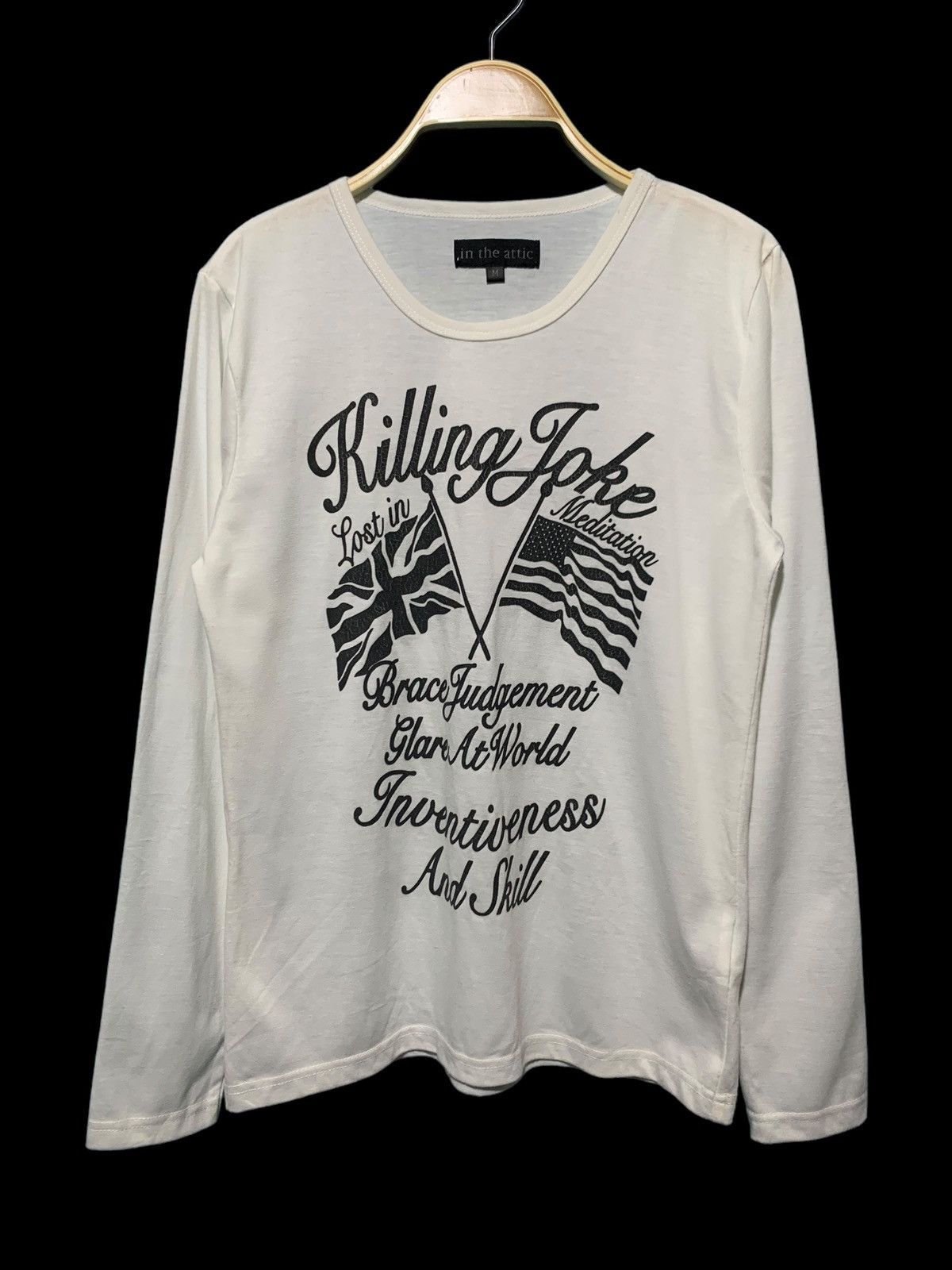 image of In The Attic Killing Joke Lost In The Meditation Punk Tshirt in White, Men's (Size Medium)