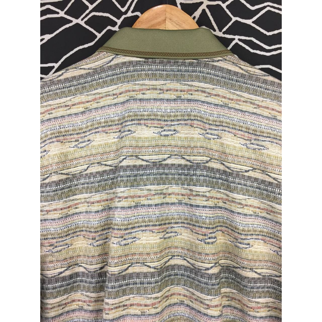 Vintage Thomas Hardy Tribal Stripe Patterned Longsleeve Polo Tee Size US L / EU 52-54 / 3 - 6 Thumbnail