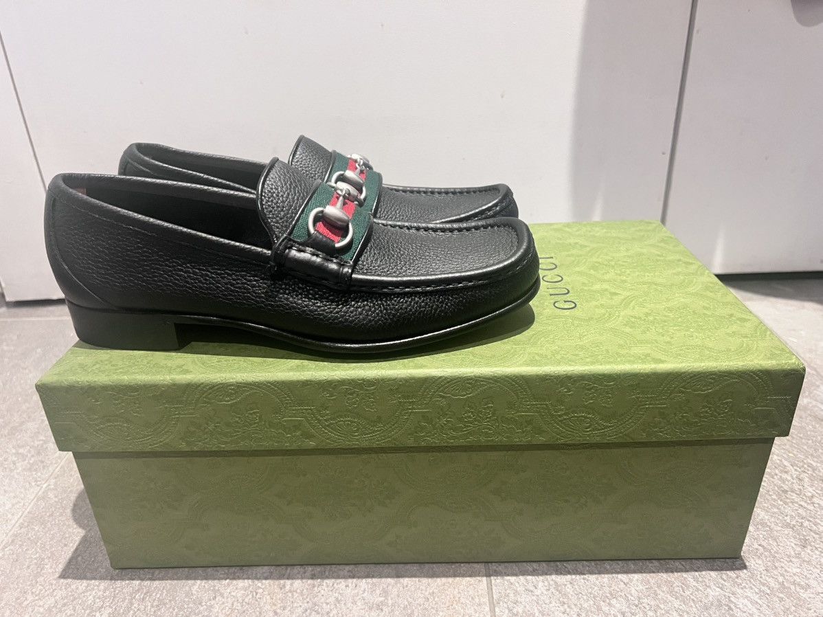 Gucci Gucci Horsebit Black Grain Leather Loafers Size US 6 / EU 39 - 2 Thumbnail