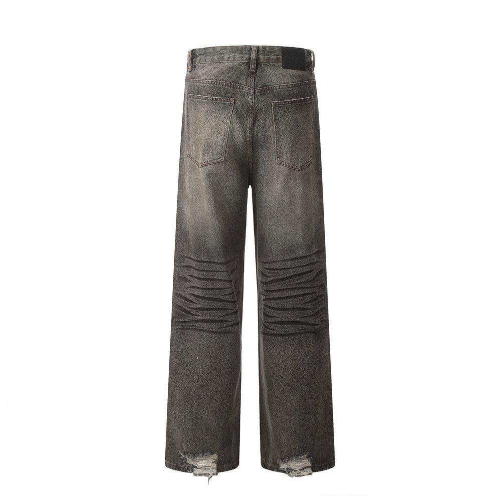 Japanese Brand × Jean Men's high street retro trend washed distressed loose jeans Size US 32 / EU 48 - 3 Thumbnail