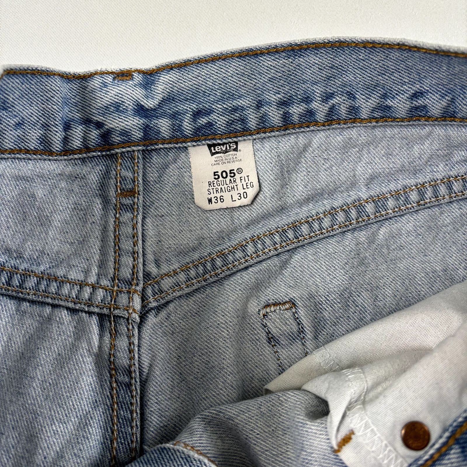 Levi's Levi's 505 Men's Sz 36x30 Blue Regular Fit Straight Leg 100% Size US 36 / EU 52 - 11 Thumbnail