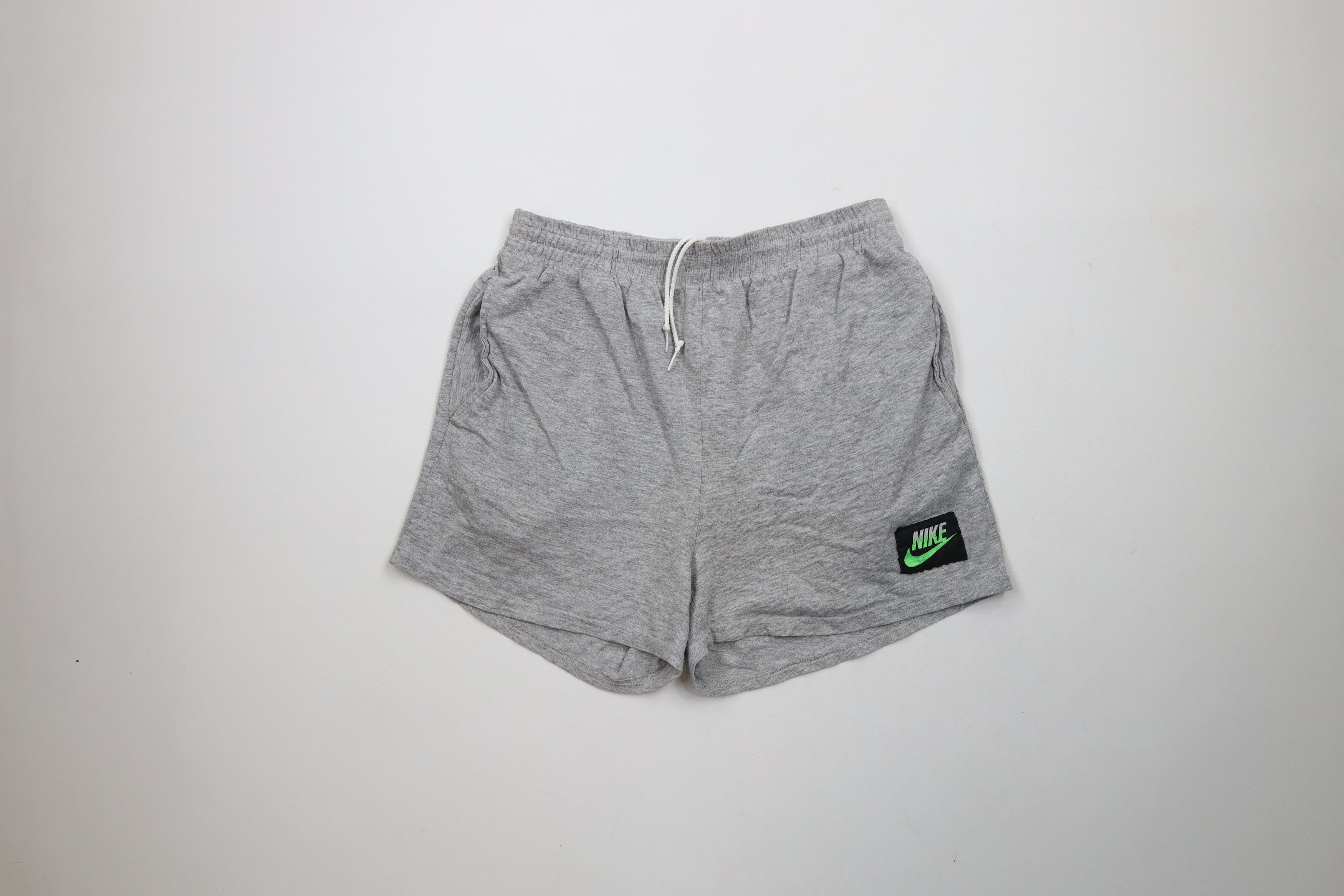 Nike × Vintage Vintage 90s Nike Box Logo Above Knee Shorts Heather Gray USA Size US 36 / EU 52 - 1 Thumbnail
