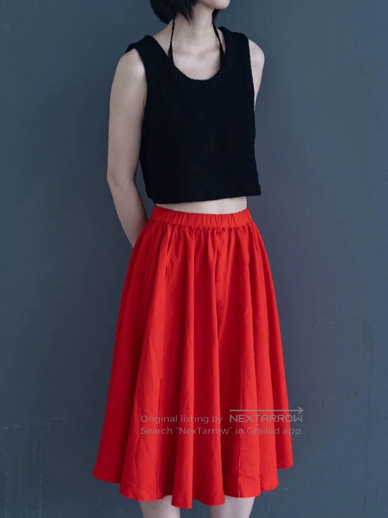 Other Comme Des Garcons size XS Red spliced half skirt Size 23" - 3 Thumbnail