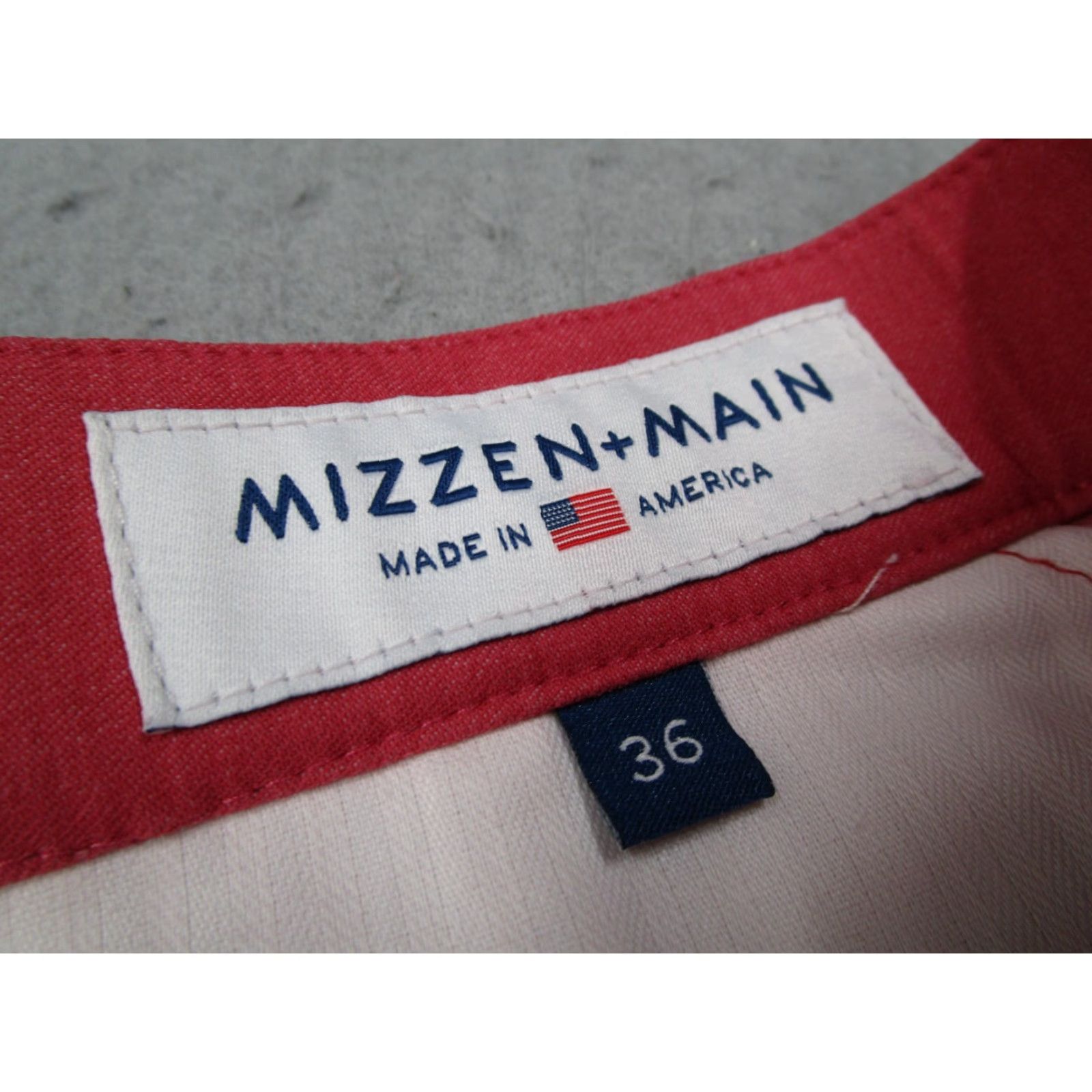 Mizzen+Main Mizzen Main Pants Mens 36 Red Flat Front 5 Pocket Performance Chino Size US 36 / EU 52 - 3 Thumbnail