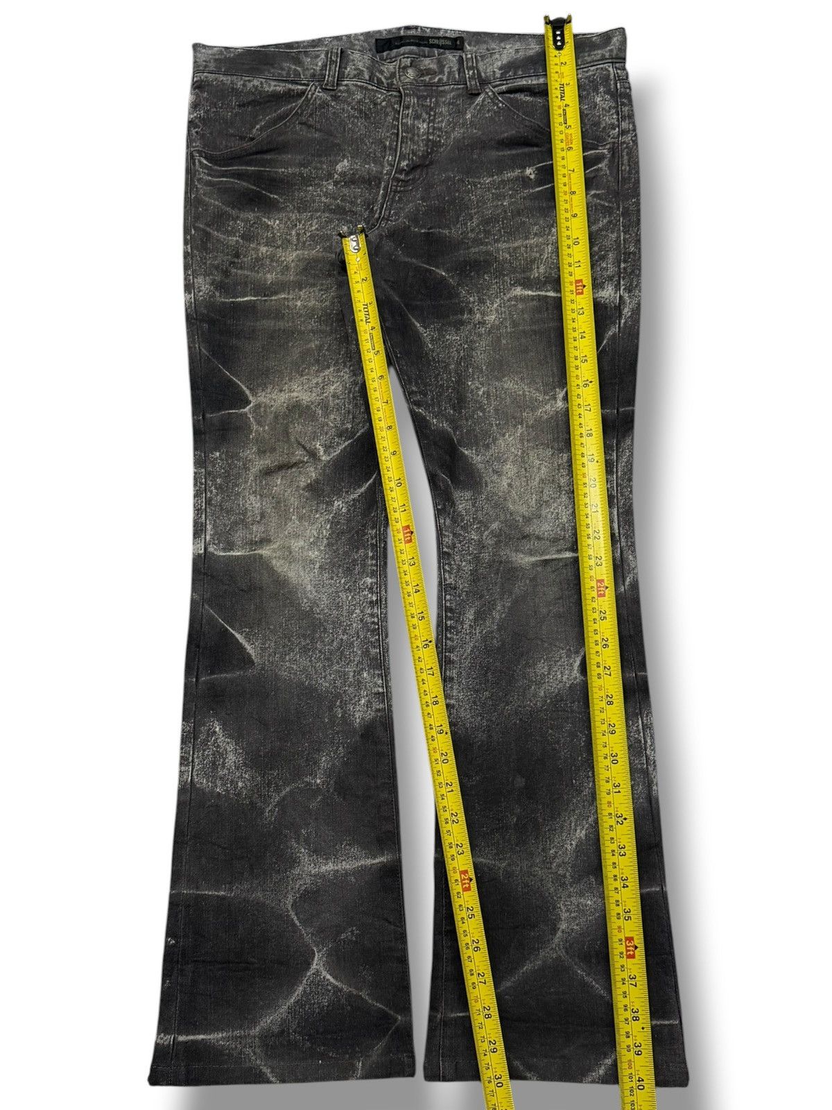 Schlussel Rare Vintage Schlüssel Japan Acid Wash Distressed Denim W35 Size US 35 - 13 Thumbnail