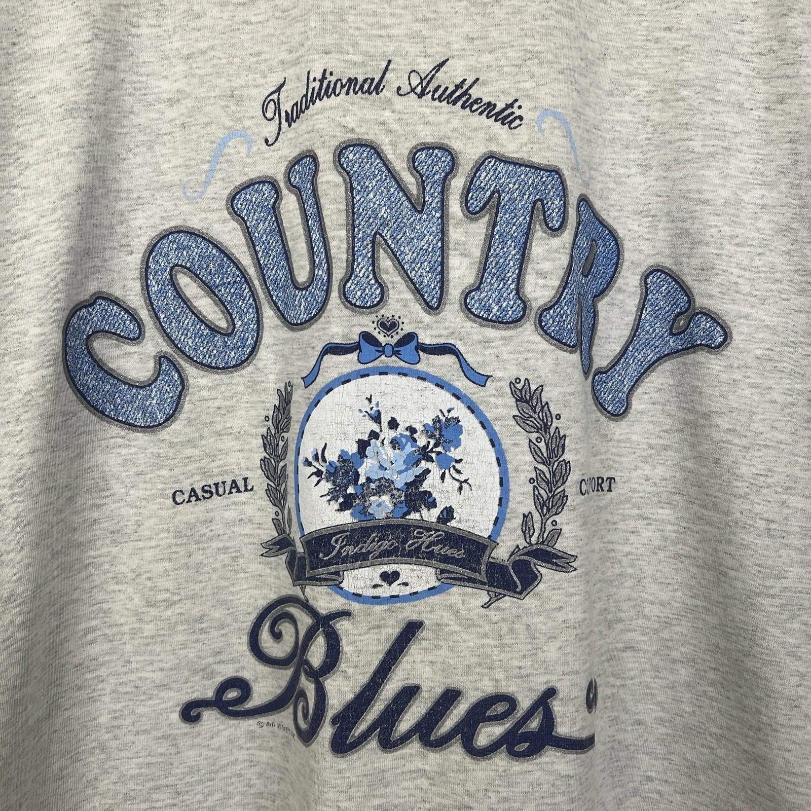 ASH Vintage 90s Country Blues Ash Gray T Shirt XL Size US XL / EU 56 / 4 - 2 Thumbnail