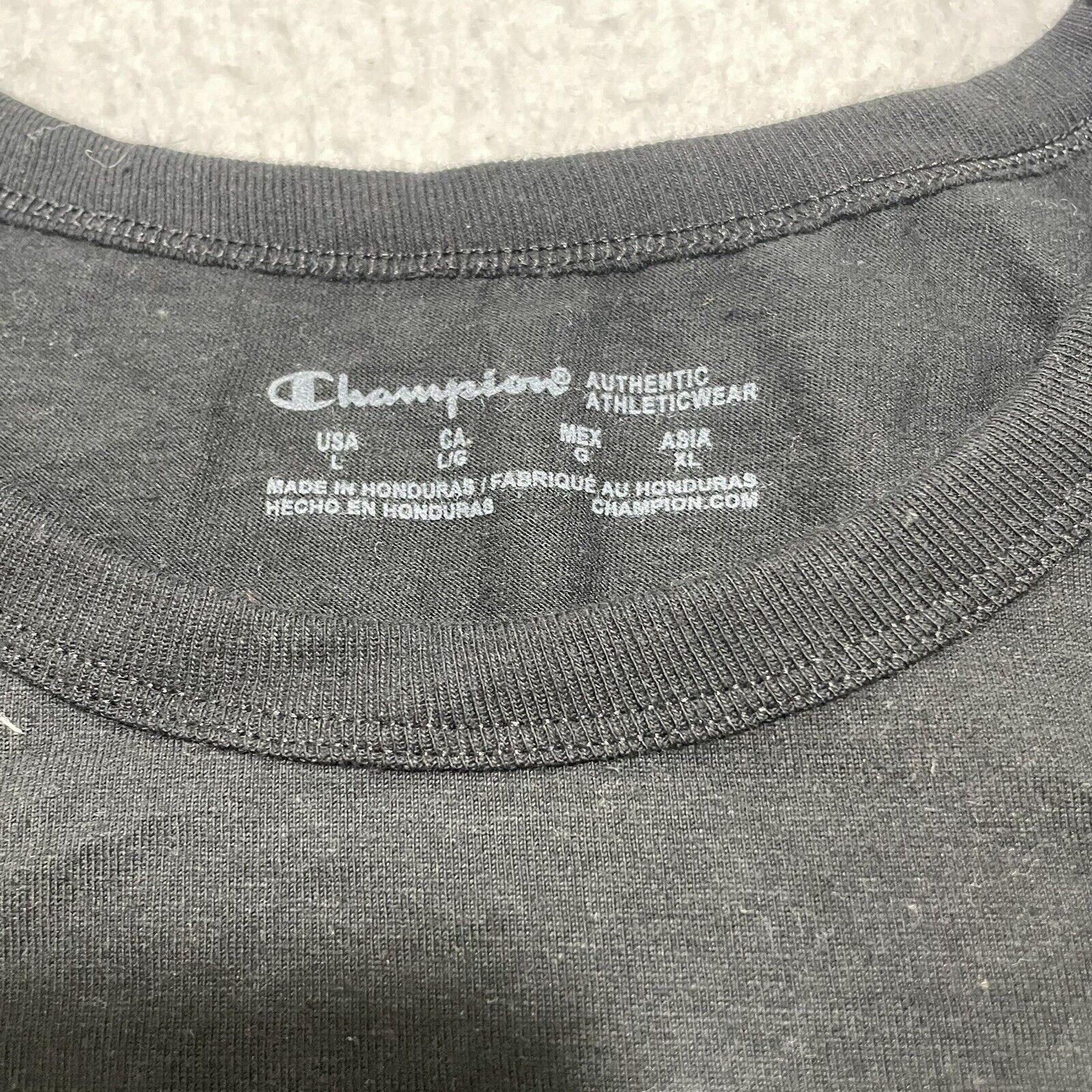 Champion Champion Black Cotton Graphic Tee Animal Print Logo T Shirt Size L / US 10 / IT 46 - 5 Thumbnail
