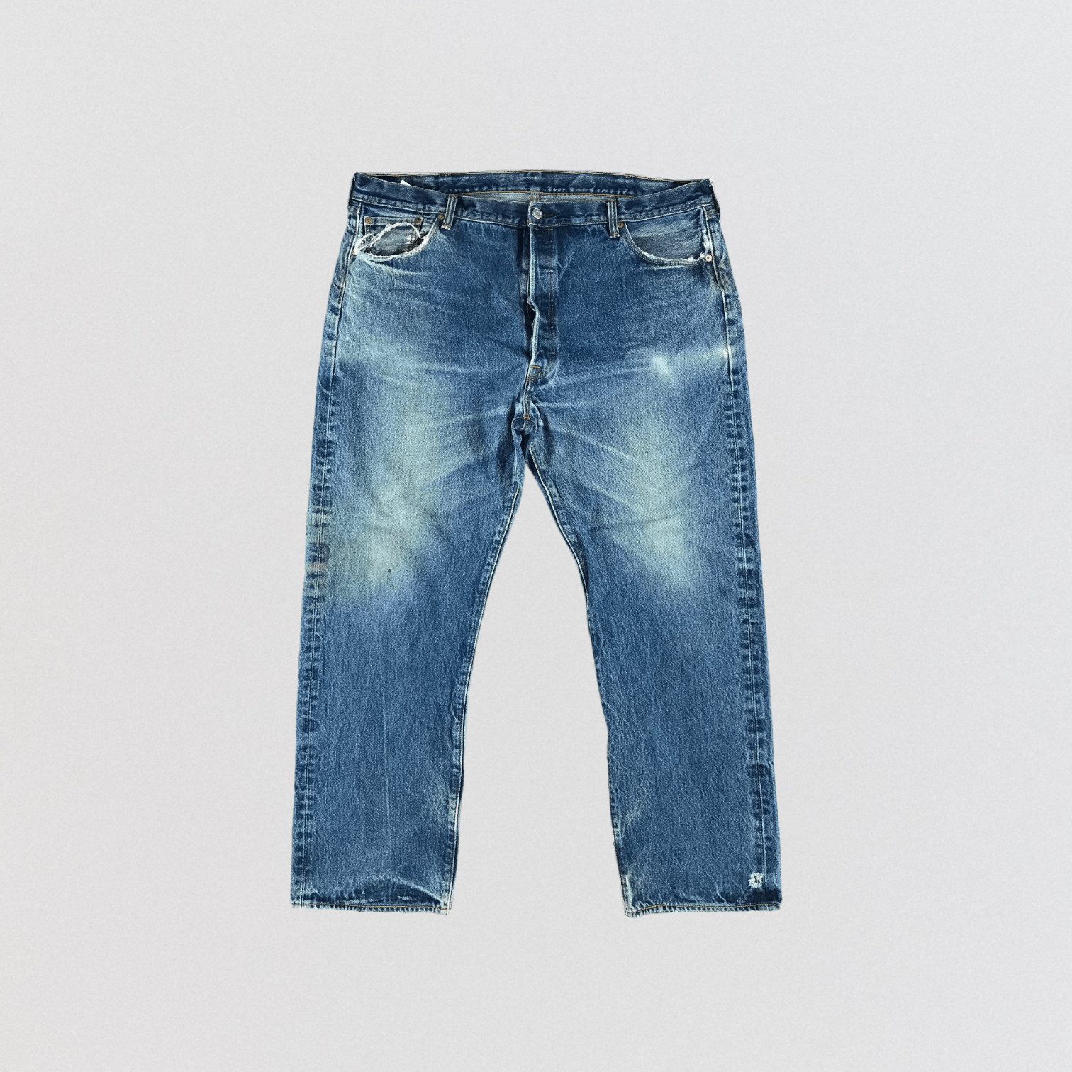 image of Blue Wash Levis 501 Jeans-Jm3009, Men's (Size 43)