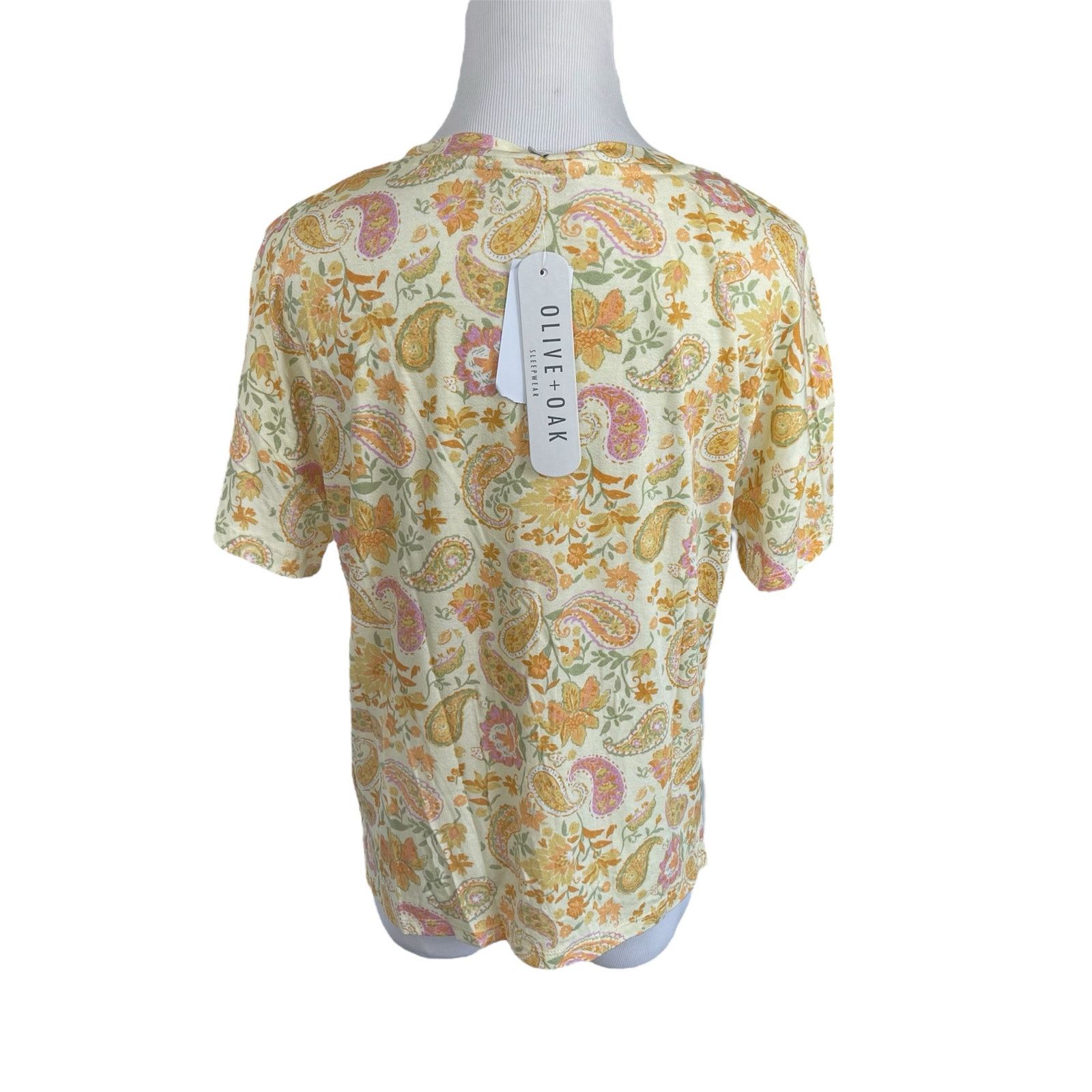 Other NEW NWT S Olive + Oak Yellow Butter Floral Short Sleeve Top Size S / US 4 / IT 40 - 3 Thumbnail
