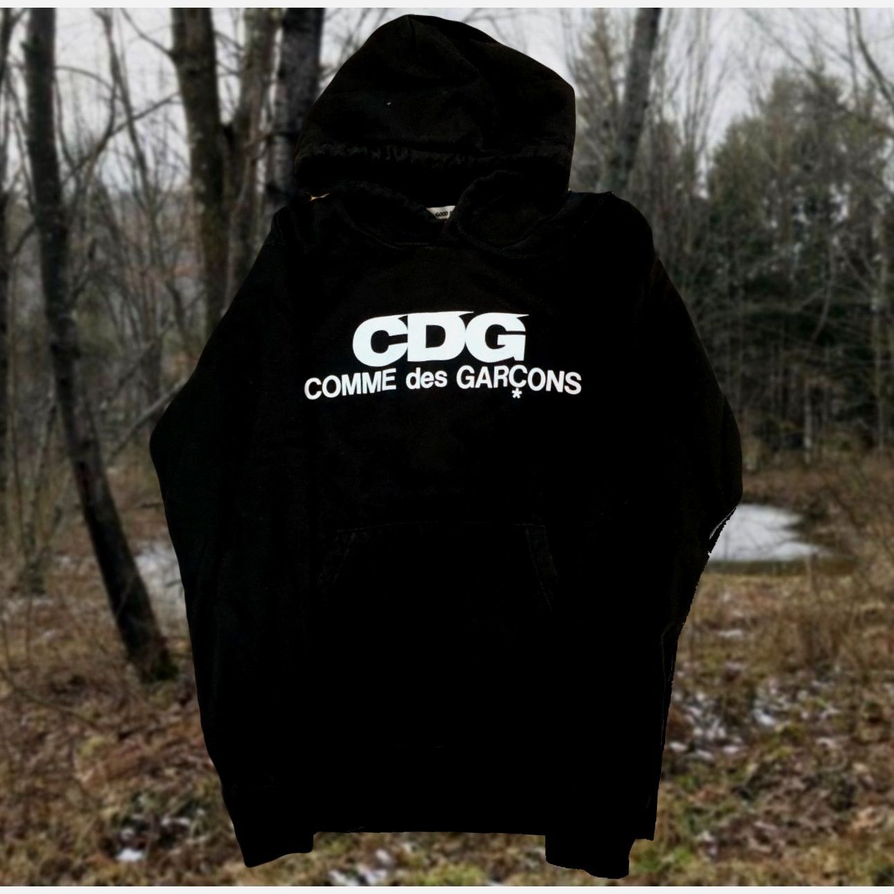 Comme des Garcons CDG Commes Des Garcons logo graphic pullover hoodie ...