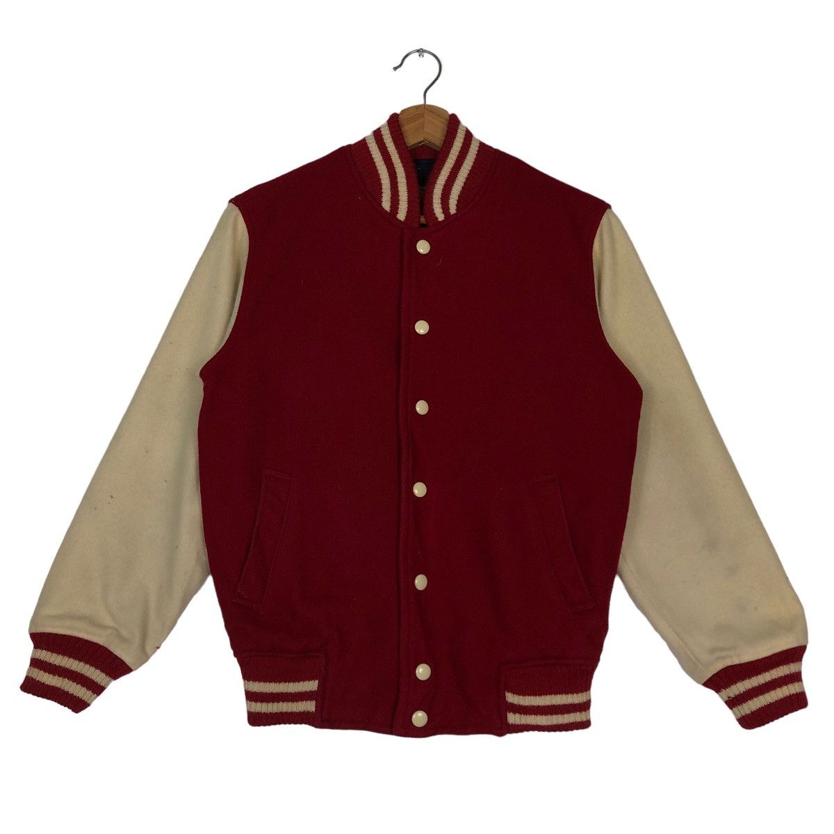 Japanese Brand 🔥90’s Vintage Wool Varsity Bomber Jacket Robe’s Oscar Japan Size US M / EU 48-50 / 2 - 1 Thumbnail