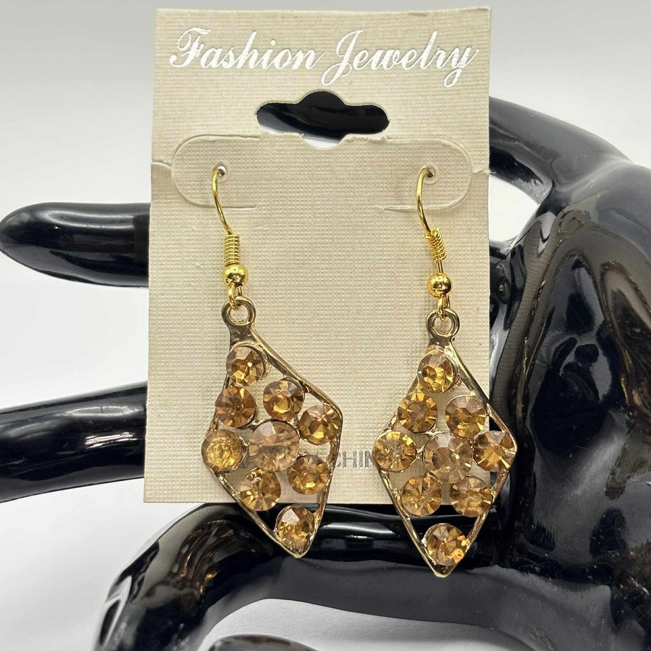 Other Vintage Gold Crystal Earrings Size ONE SIZE - 2 Thumbnail