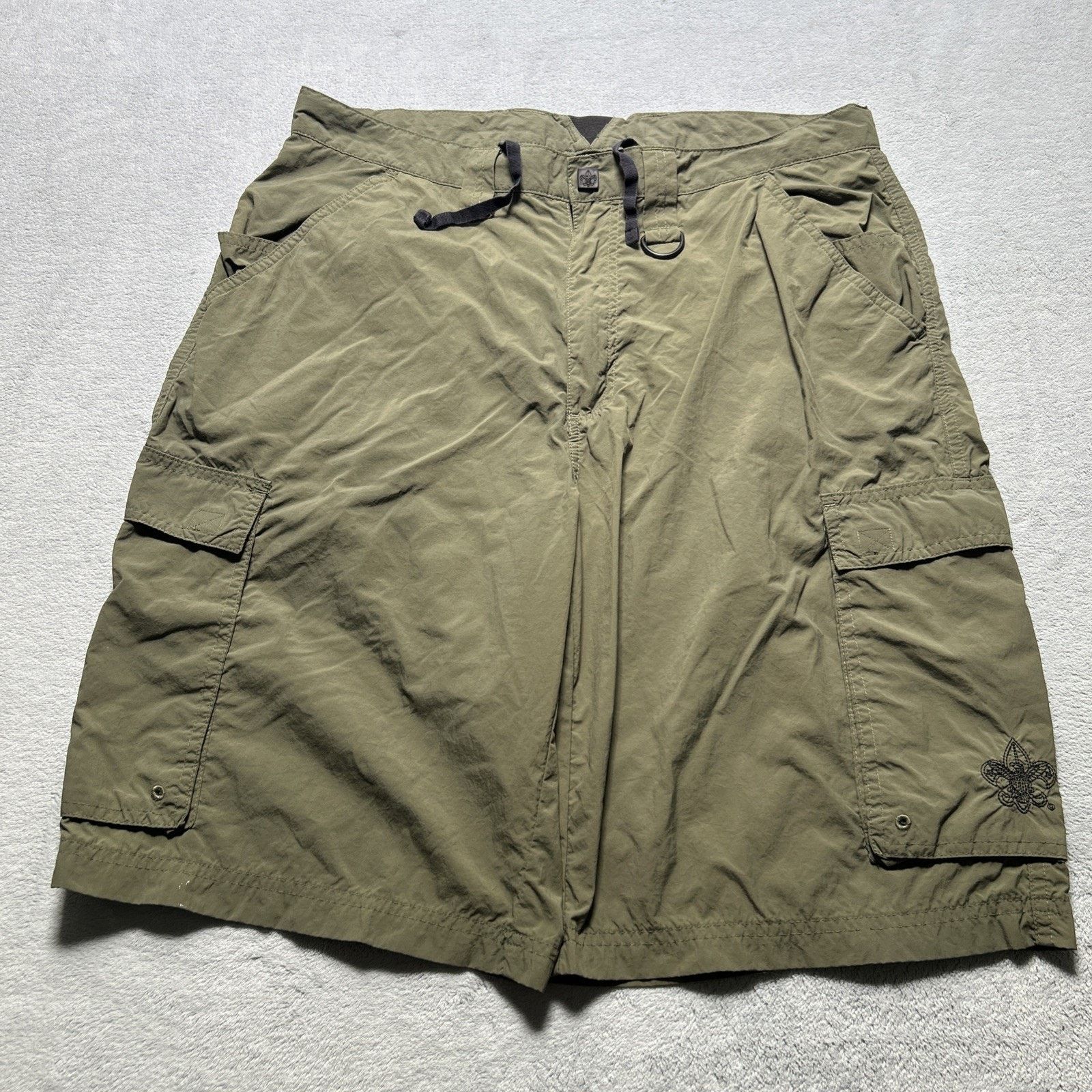 Wrangler BSA Baggy Cargo Shorts Mens Medium 35x11 Boy Scouts America Size US 35 - 1 Thumbnail