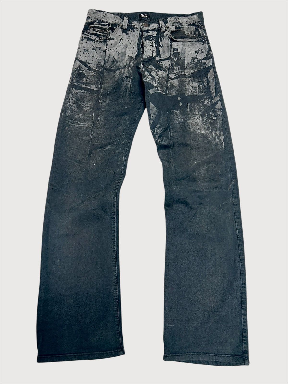 Dolce & Gabbana 2000s Painted Denim Jeans Size US 33 - 1 Thumbnail