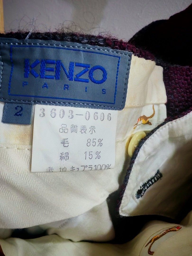 Kenzo Vintage 80s Kenzo Paris Wool Pants w/ Tiger Lining Size US 30 / EU 46 - 6 Thumbnail
